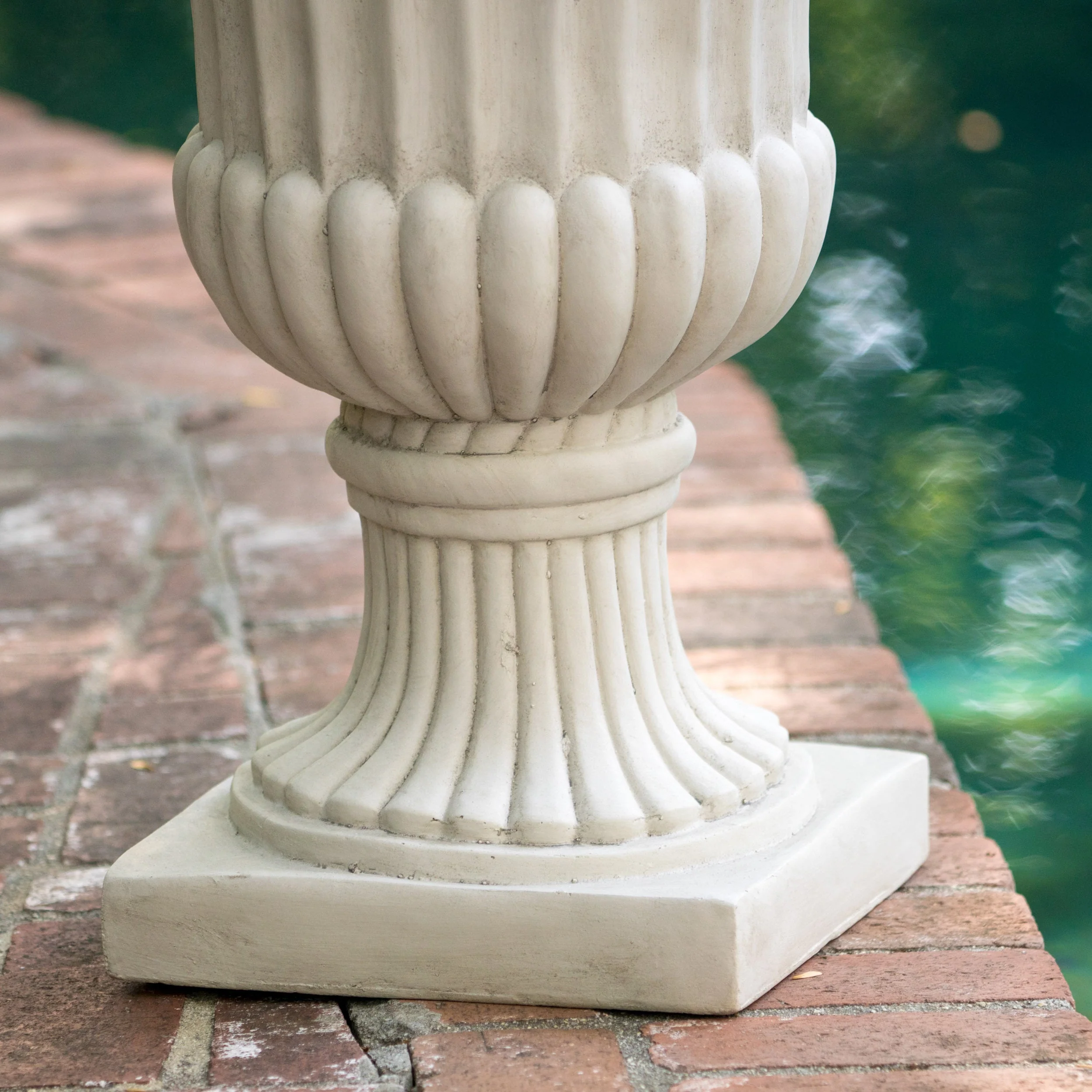 26.5' H Classic Antique White Italian MGO Urn Planter - Image 6