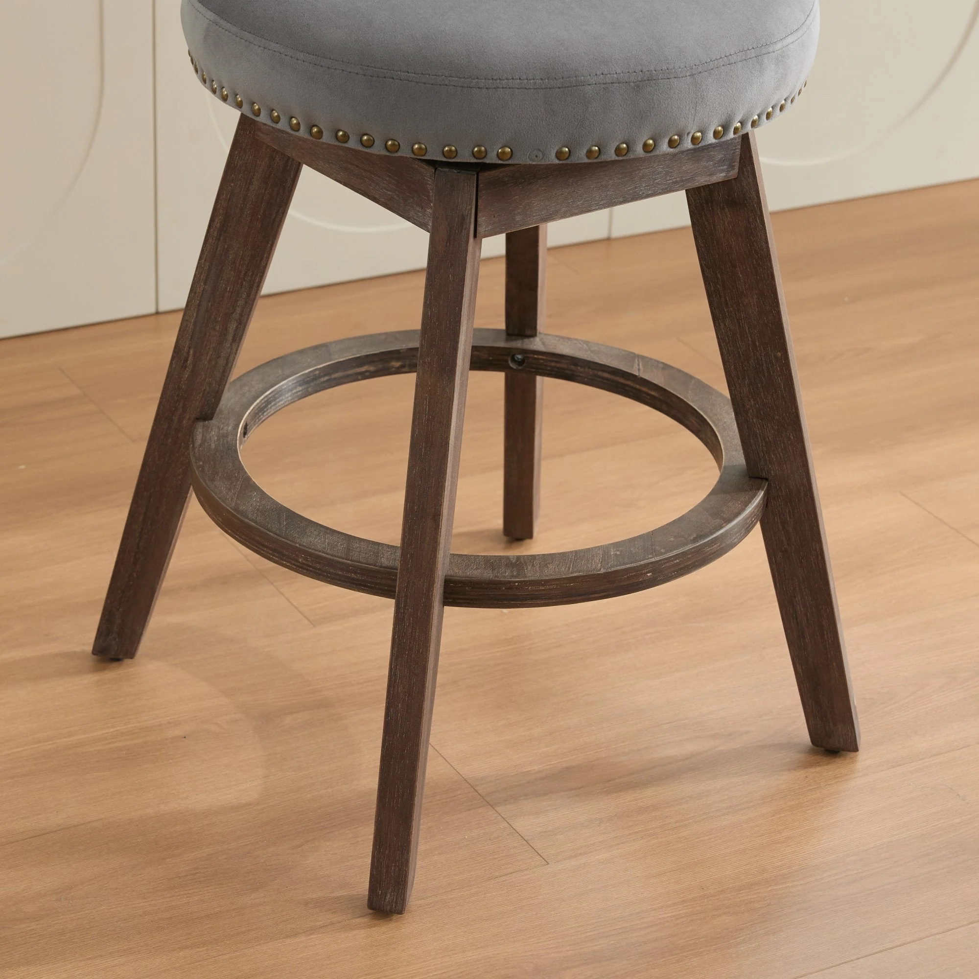 26" Counter Height Bar Stools Set of 2 with 360° Swivel and Velvet Upholstery - Image 12