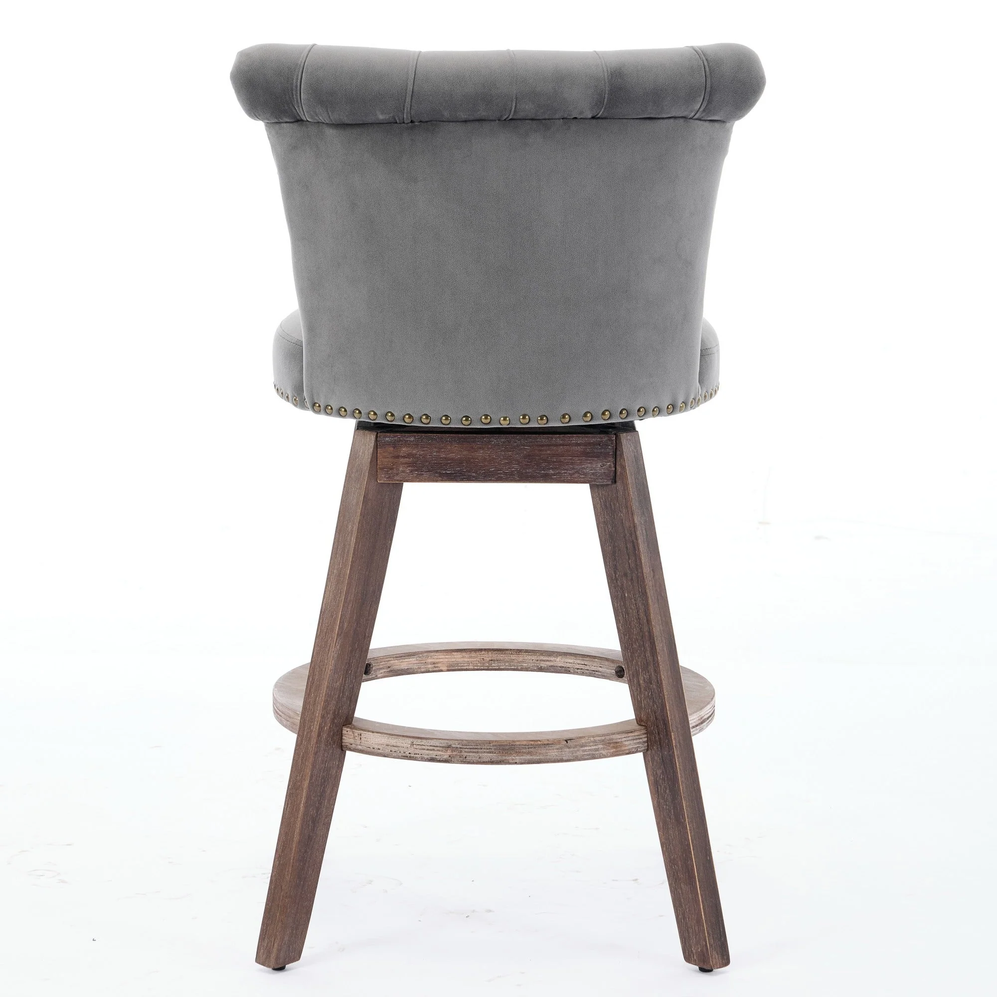 26" Counter Height Bar Stools Set of 2 with 360° Swivel and Velvet Upholstery - Image 7