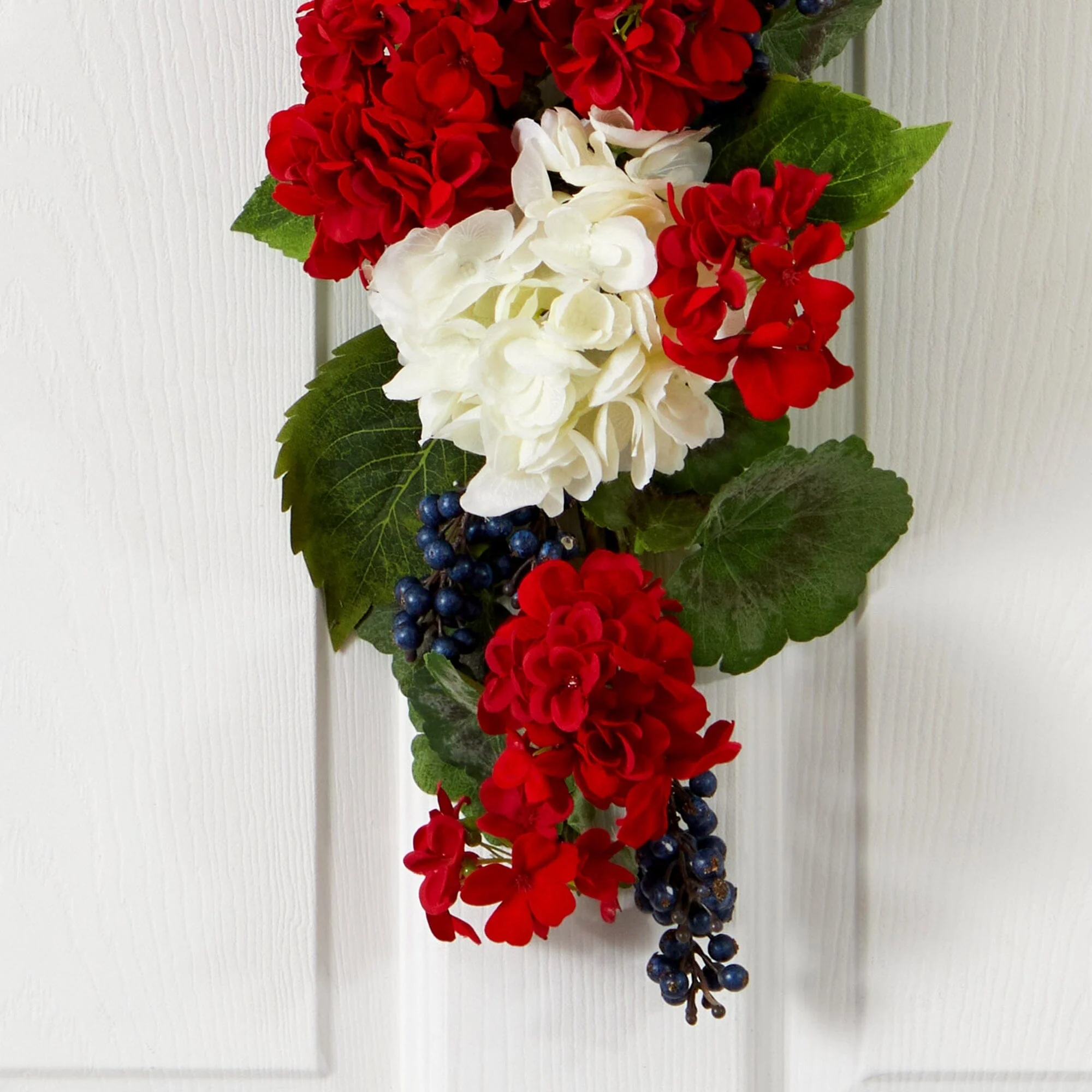 26” Geranium and Blue Berry Artificial Teardrop - Image 2