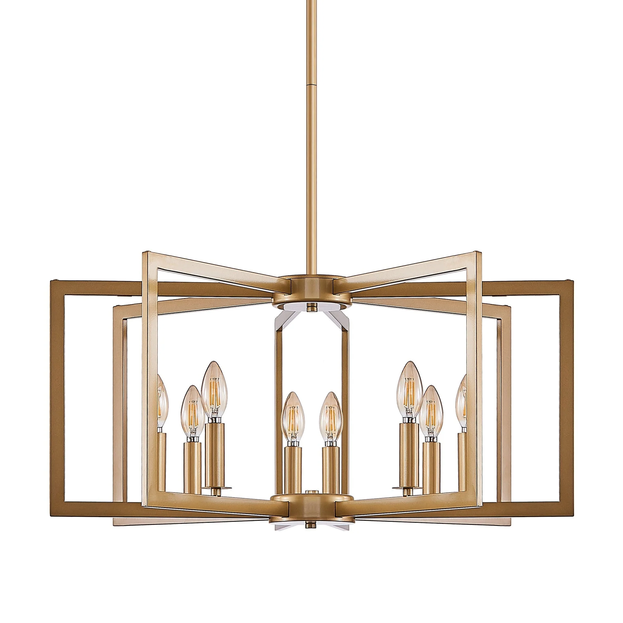 27" Modern Golden Geometric 8-Light Chandelier - Image 11