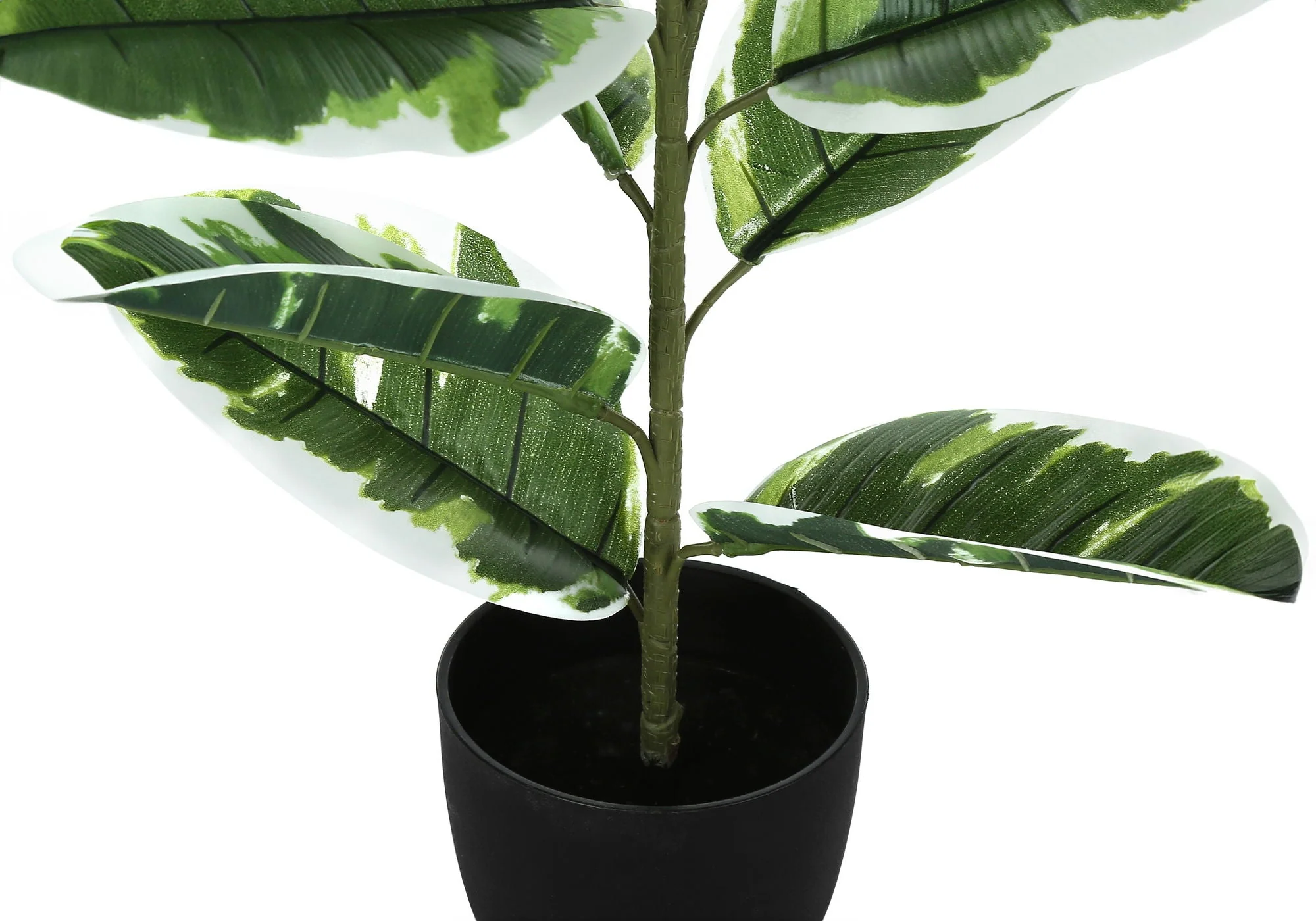 27" Tall, Artificial Plant, Rubber, Indoor, Faux, Fake, Table, Greenery, Potted, Real Touch, Decorative - Green / Black - Image 3