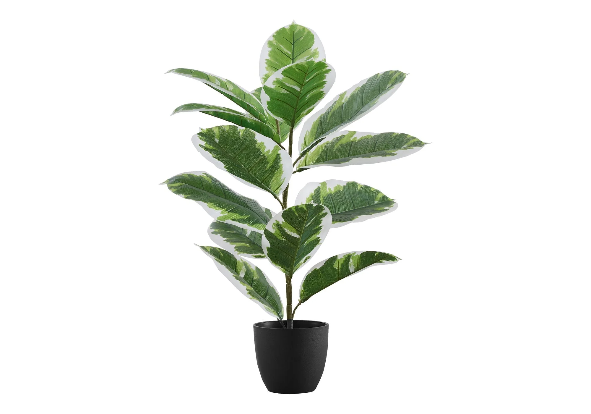 27" Tall, Artificial Plant, Rubber, Indoor, Faux, Fake, Table, Greenery, Potted, Real Touch, Decorative - Green / Black - Image 4