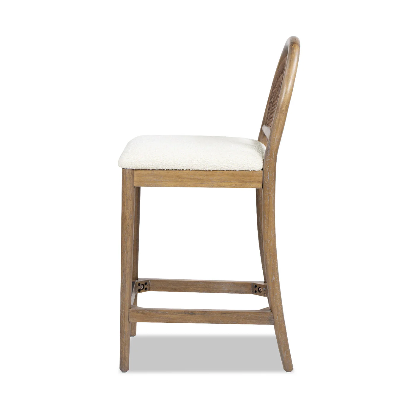 27" Upholstered Counter Stool Set of 2 with Arched Wood Back - Image 6