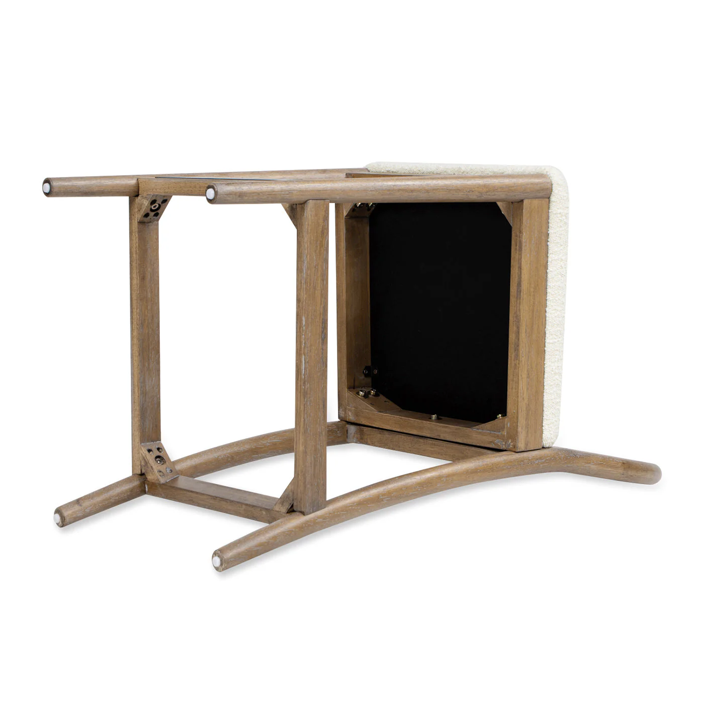 27" Upholstered Counter Stool Set of 2 with Arched Wood Back - Image 8