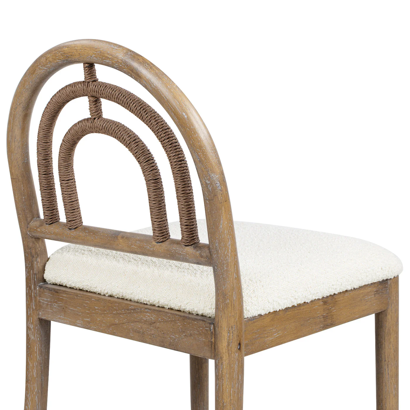 27" Upholstered Counter Stool Set of 2 with Arched Wood Back - Image 9