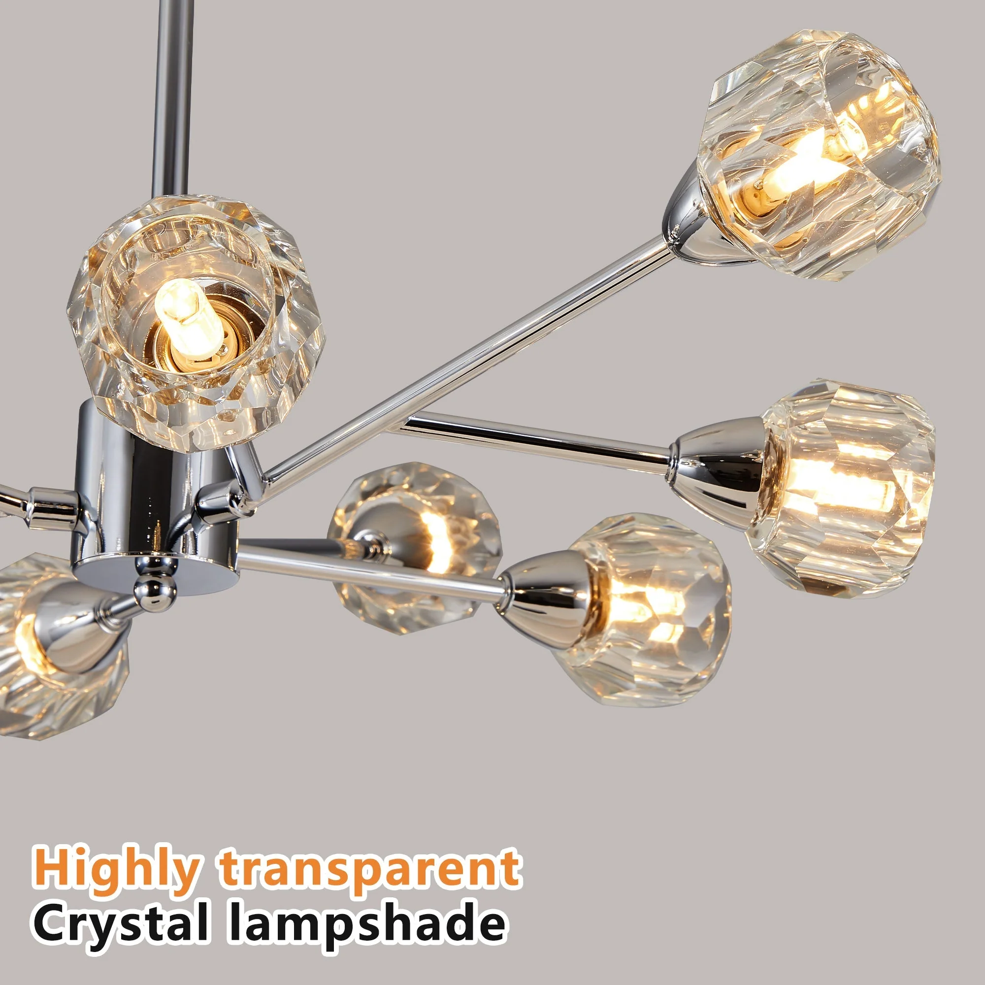 28" Modern Crystal Chandelier With 9 Lights - Image 6