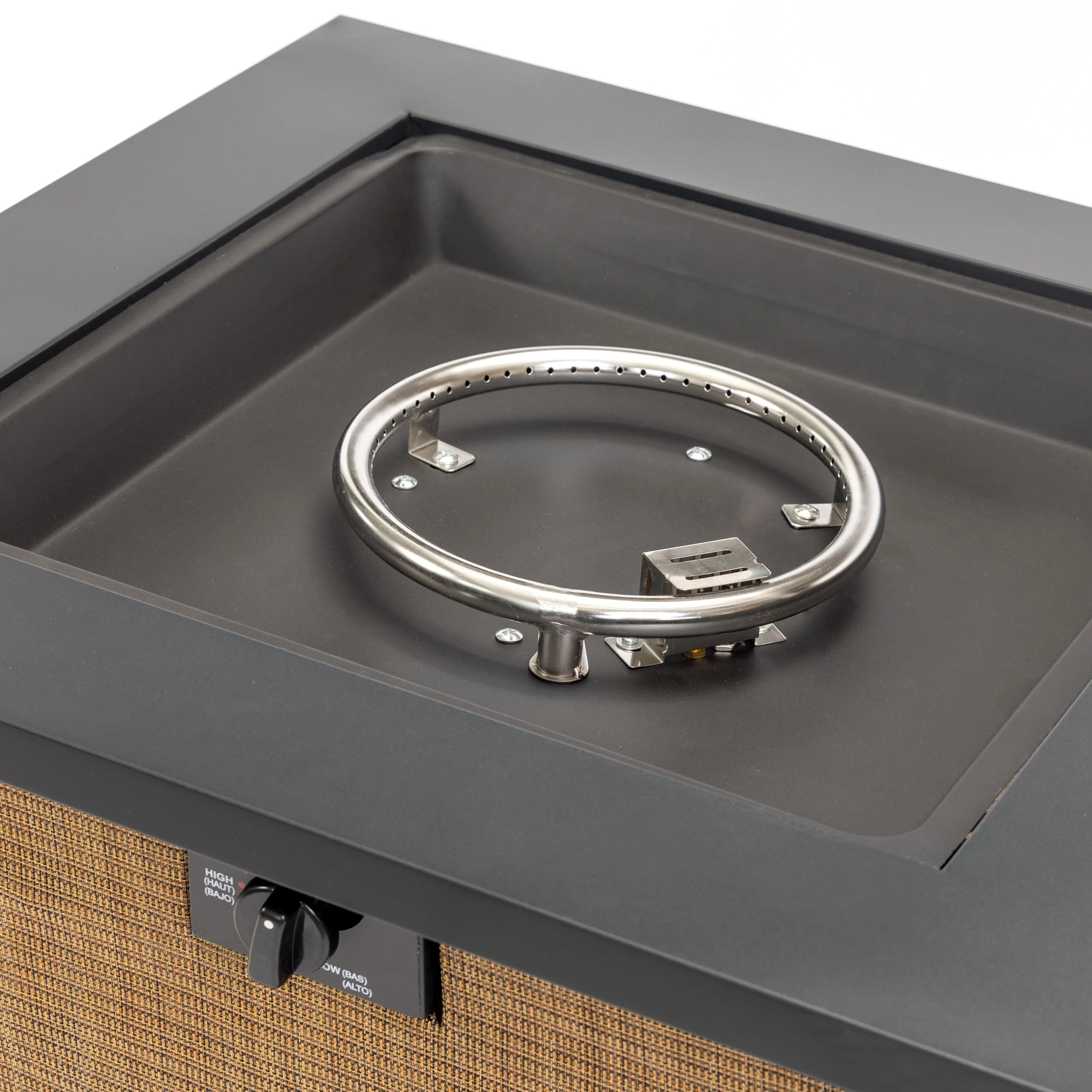 28" Propane Gas Fire Pit Table - 50000 BTU Square Steel Fire Pit - Image 6