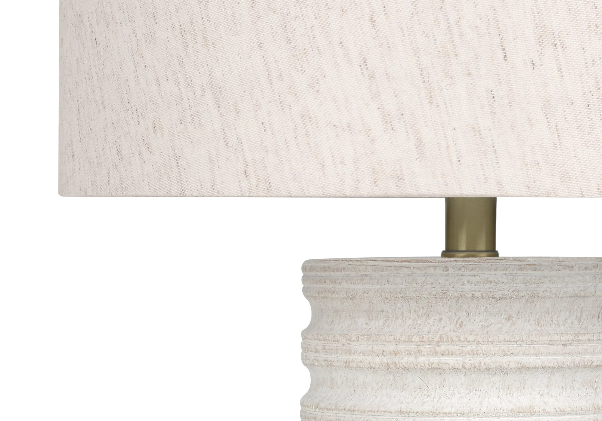28"h Cream Resin Table Lamp with Ivory Linen Shade - Image 3
