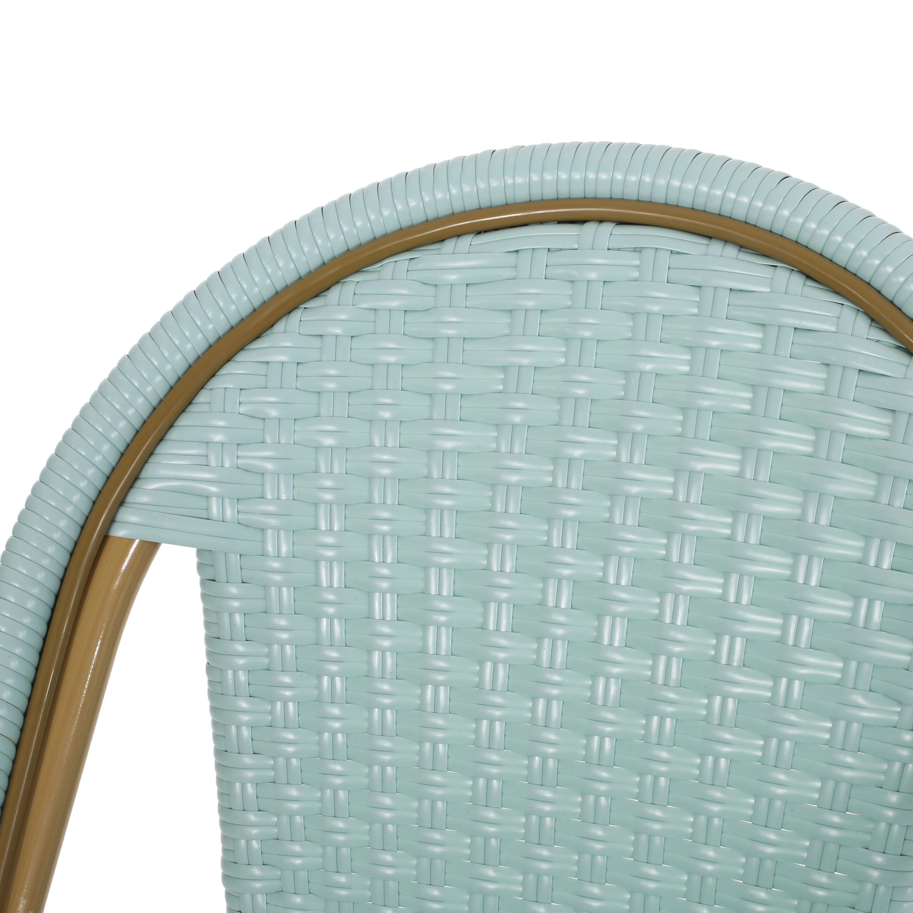 29.5' Outdoor PE Rattan and Aluminum French Barstools, Set of 2 - Image 13