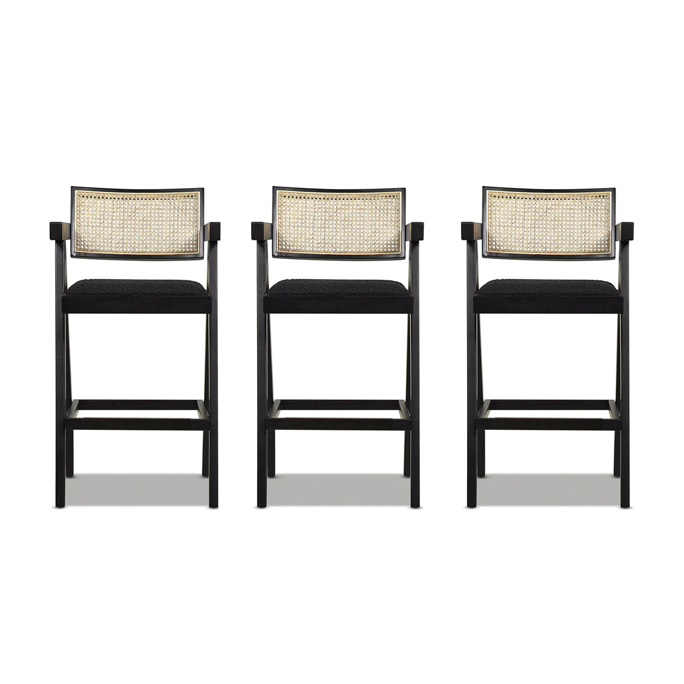 29.5' The Bergenholt Woven Resin Bar Stool Trio Set of 3 - Image 12