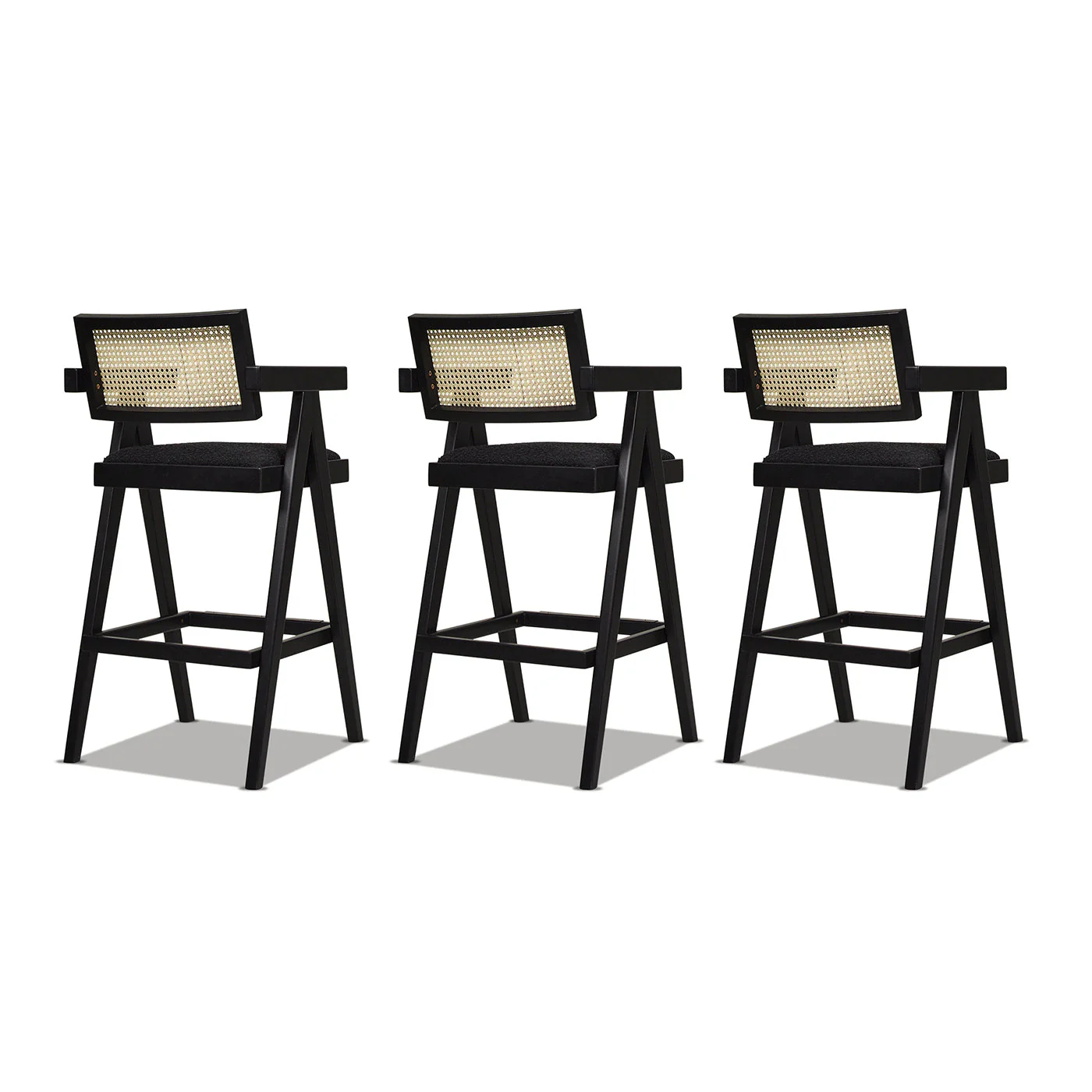 29.5' The Bergenholt Woven Resin Bar Stool Trio Set of 3 - Image 13