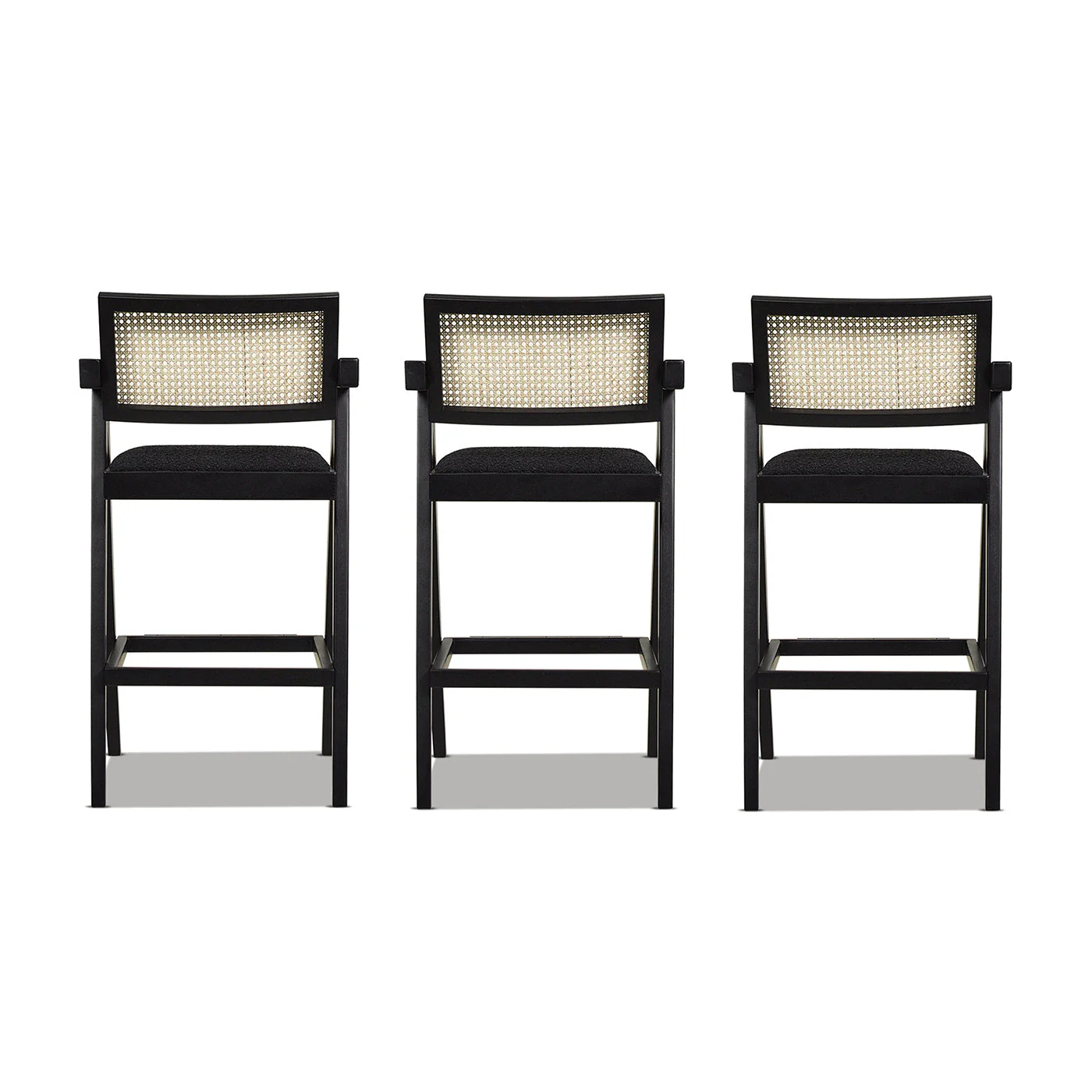 29.5' The Bergenholt Woven Resin Bar Stool Trio Set of 3 - Image 14