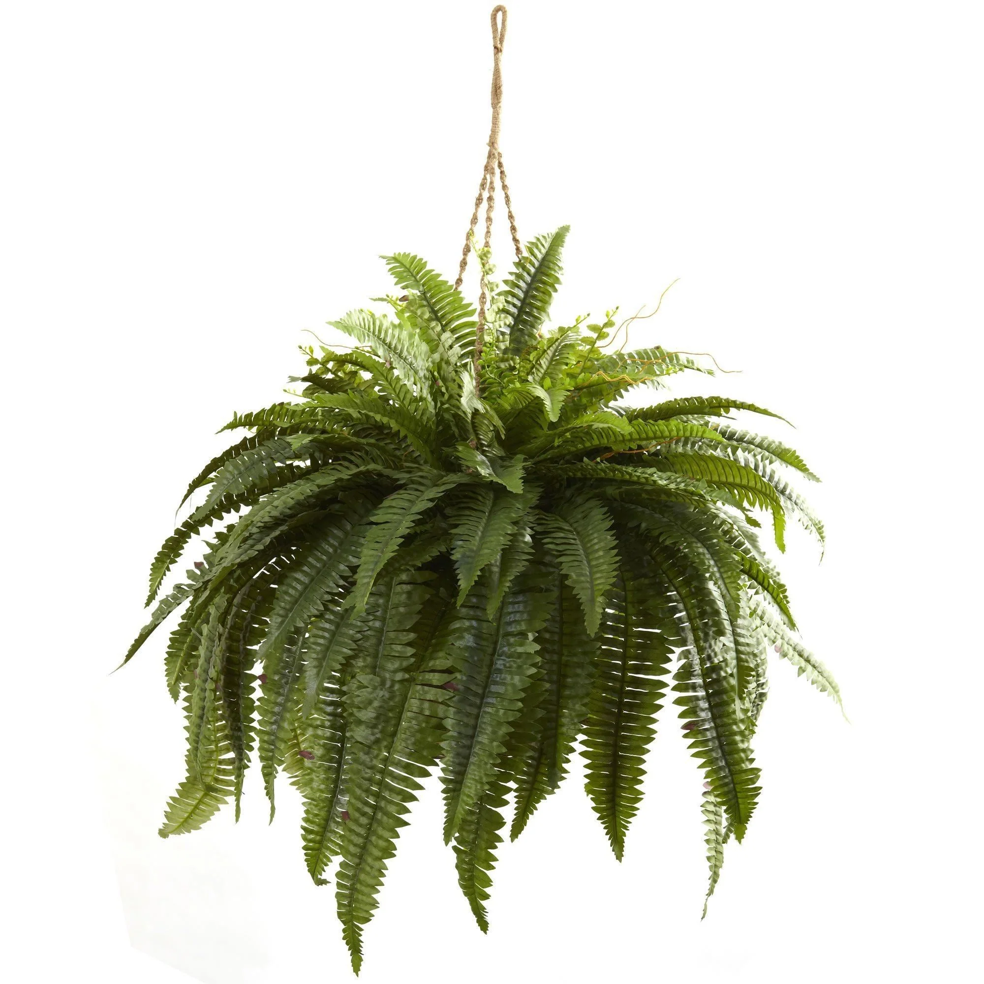 29" Artificial Double Giant Boston Fern Hanging Basket - Image 3