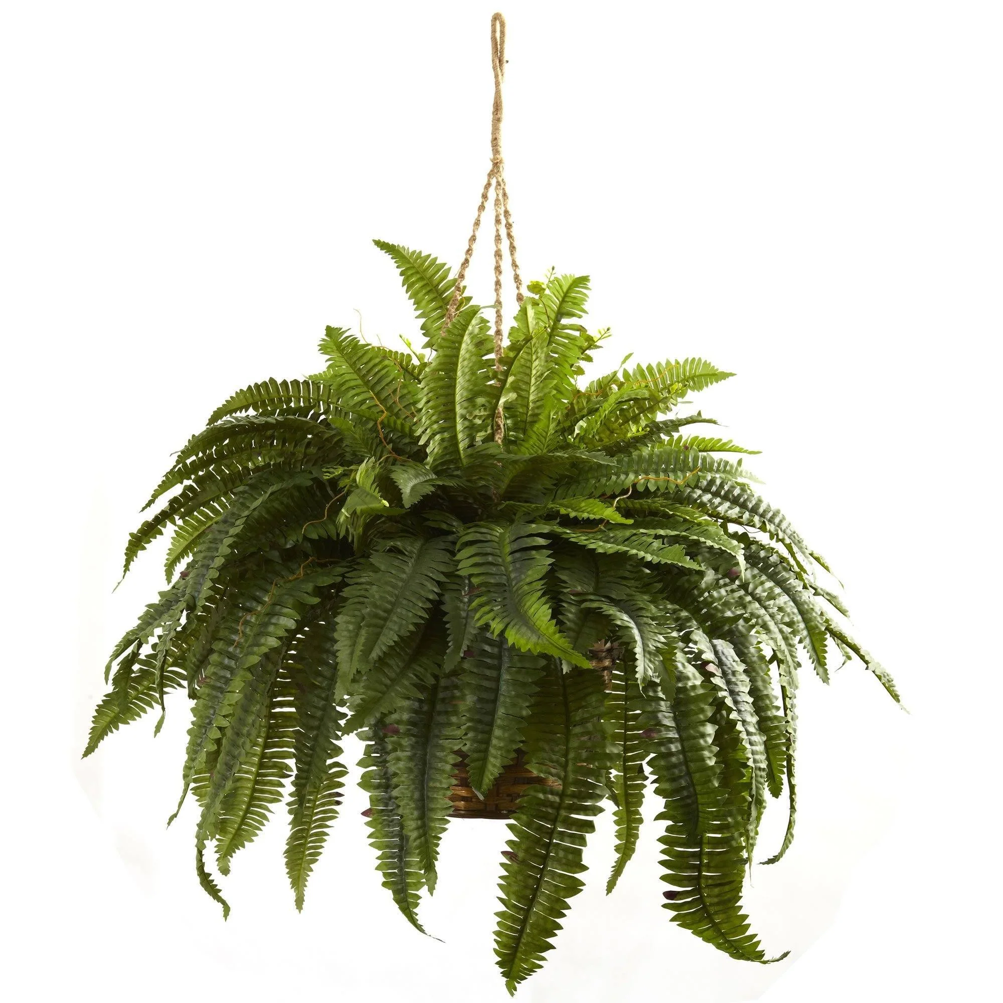 29" Artificial Double Giant Boston Fern Hanging Basket - Image 4