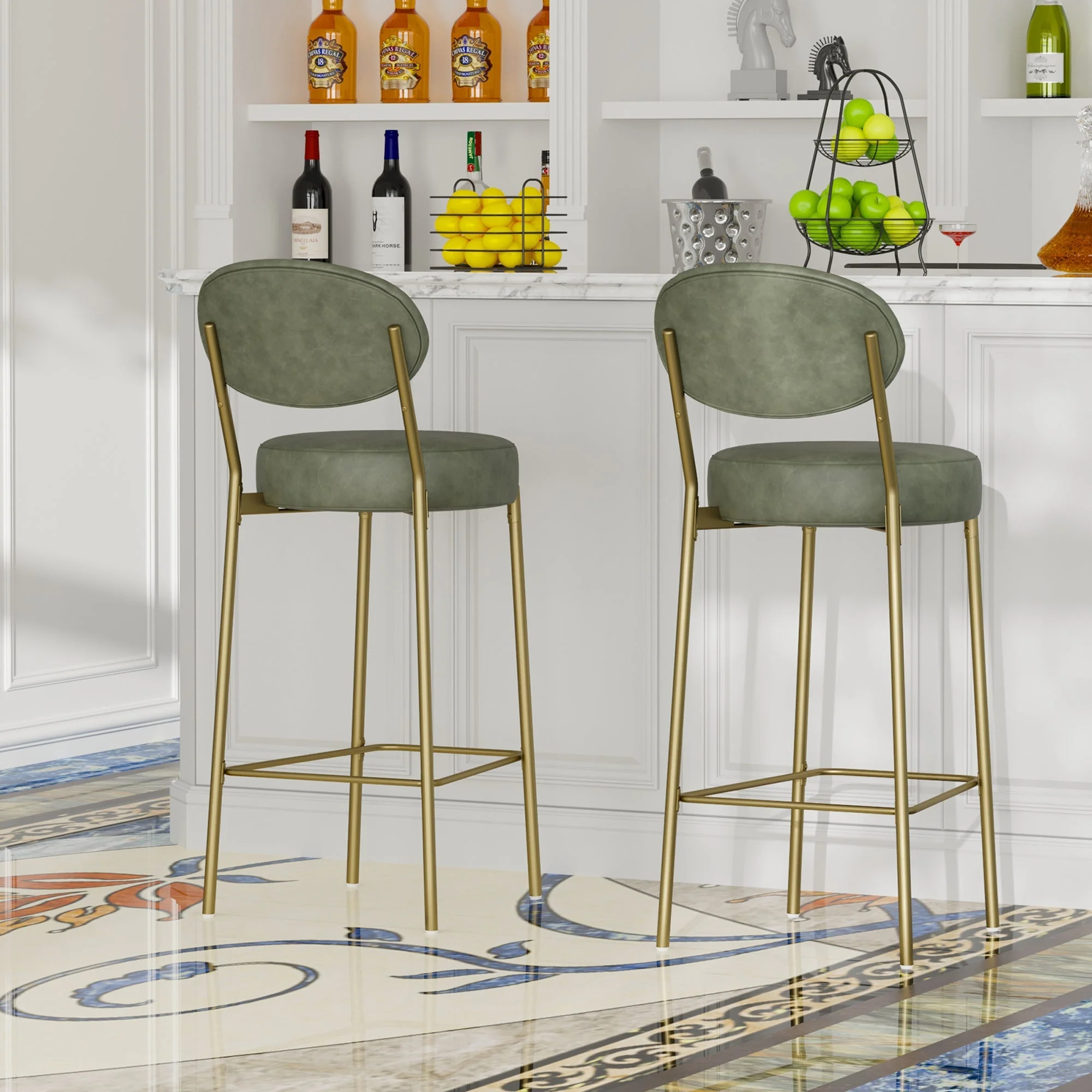 29'' H Seat Height Upholstered Bar Stools Set of 2 - Image 3