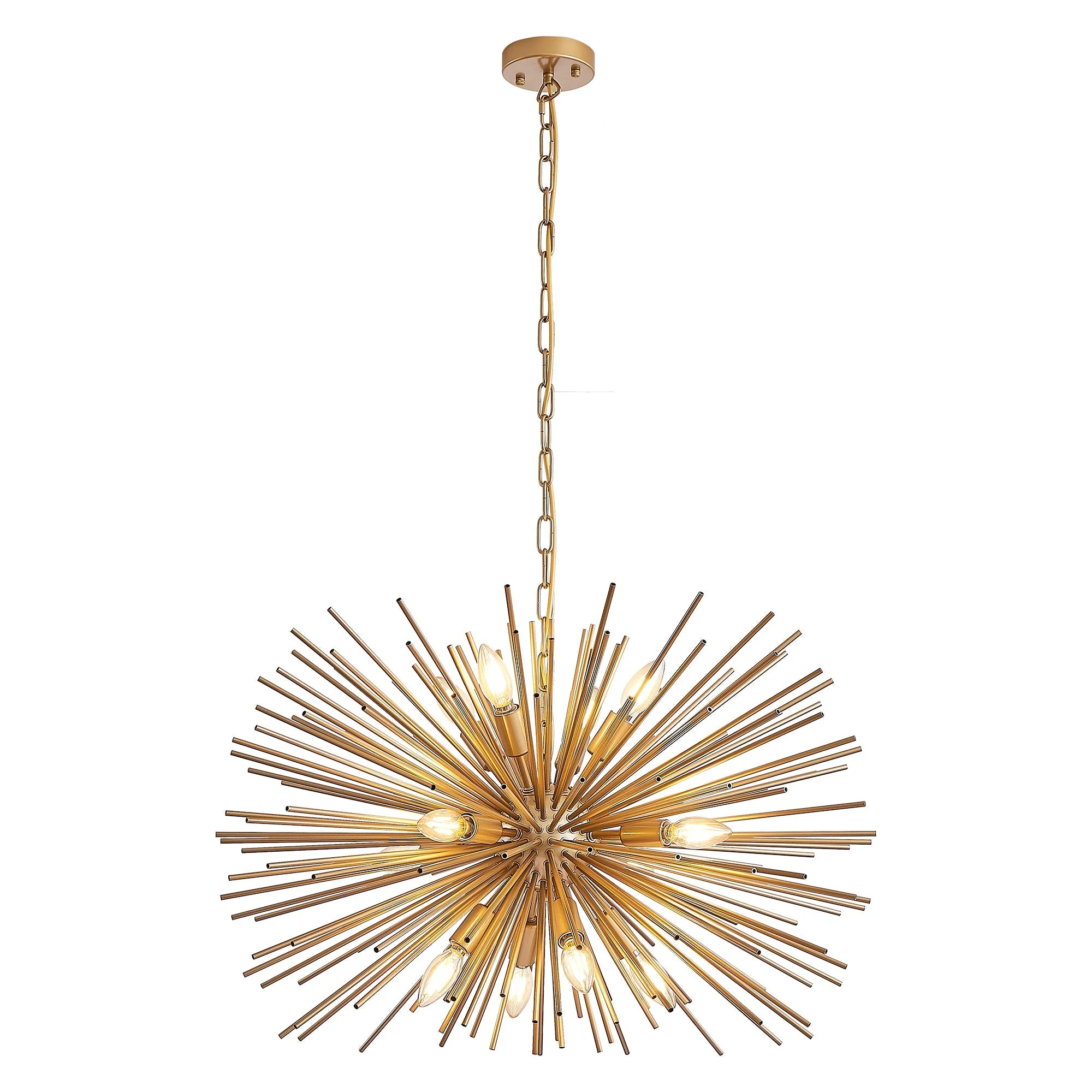 29" Mid-Century Modern 12-Light Starburst Chandelier - Image 11