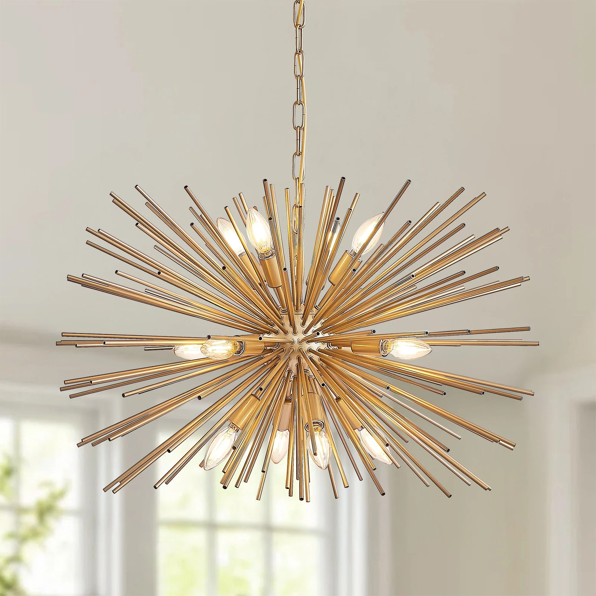 29" Mid-Century Modern 12-Light Starburst Chandelier - Image 2