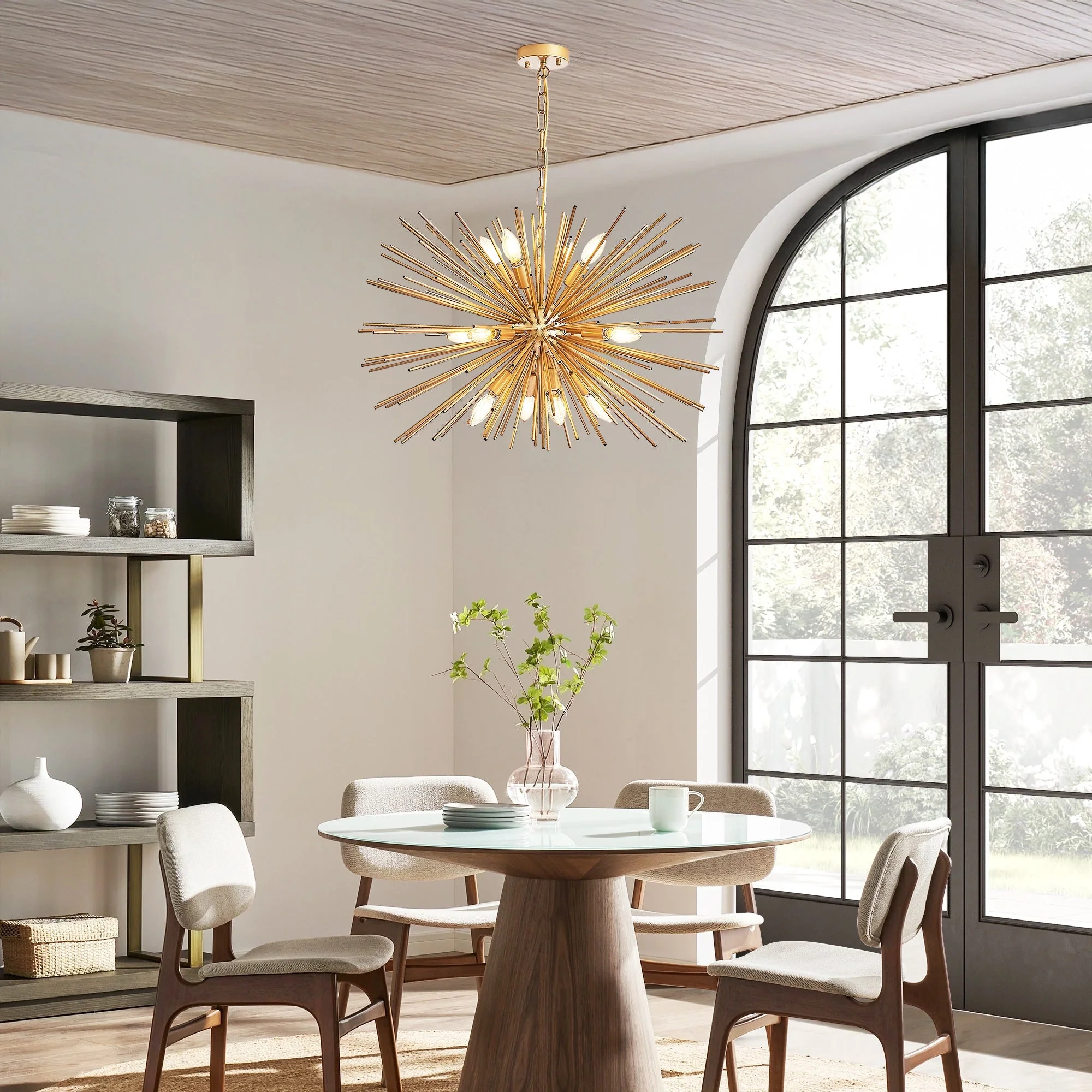29" Mid-Century Modern 12-Light Starburst Chandelier - Image 3