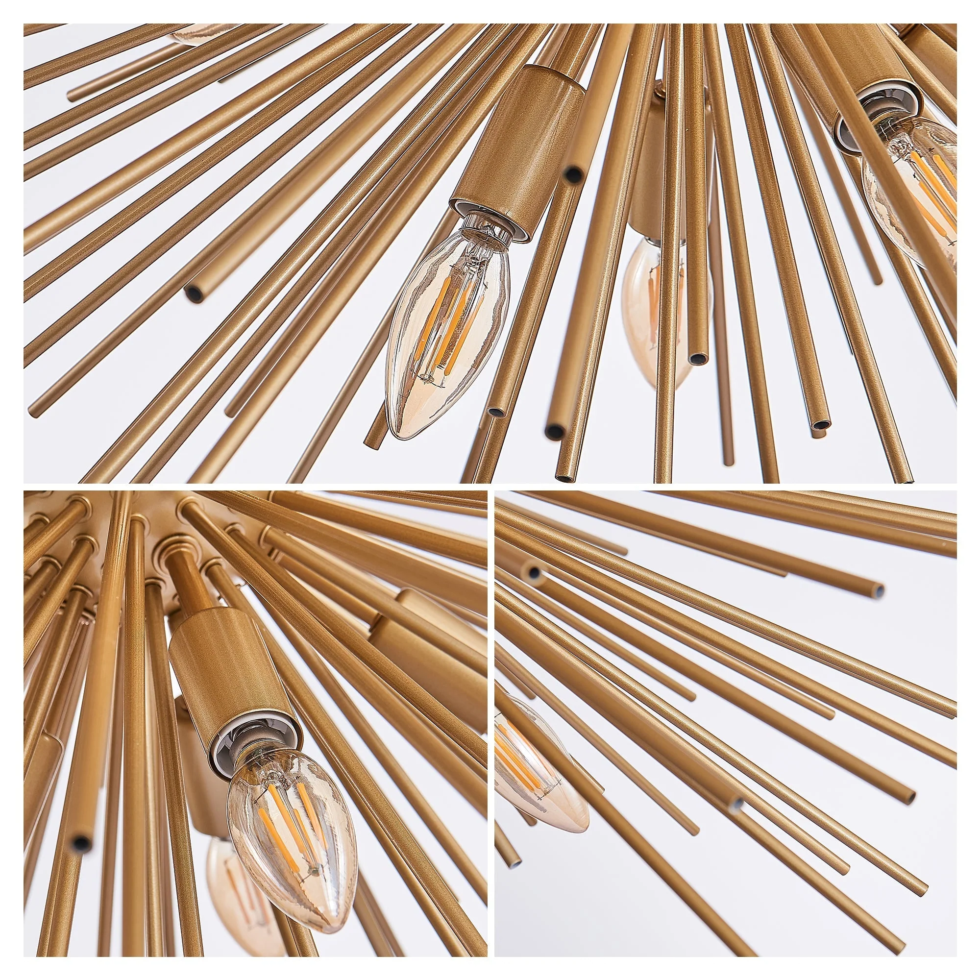 29" Mid-Century Modern 12-Light Starburst Chandelier - Image 8