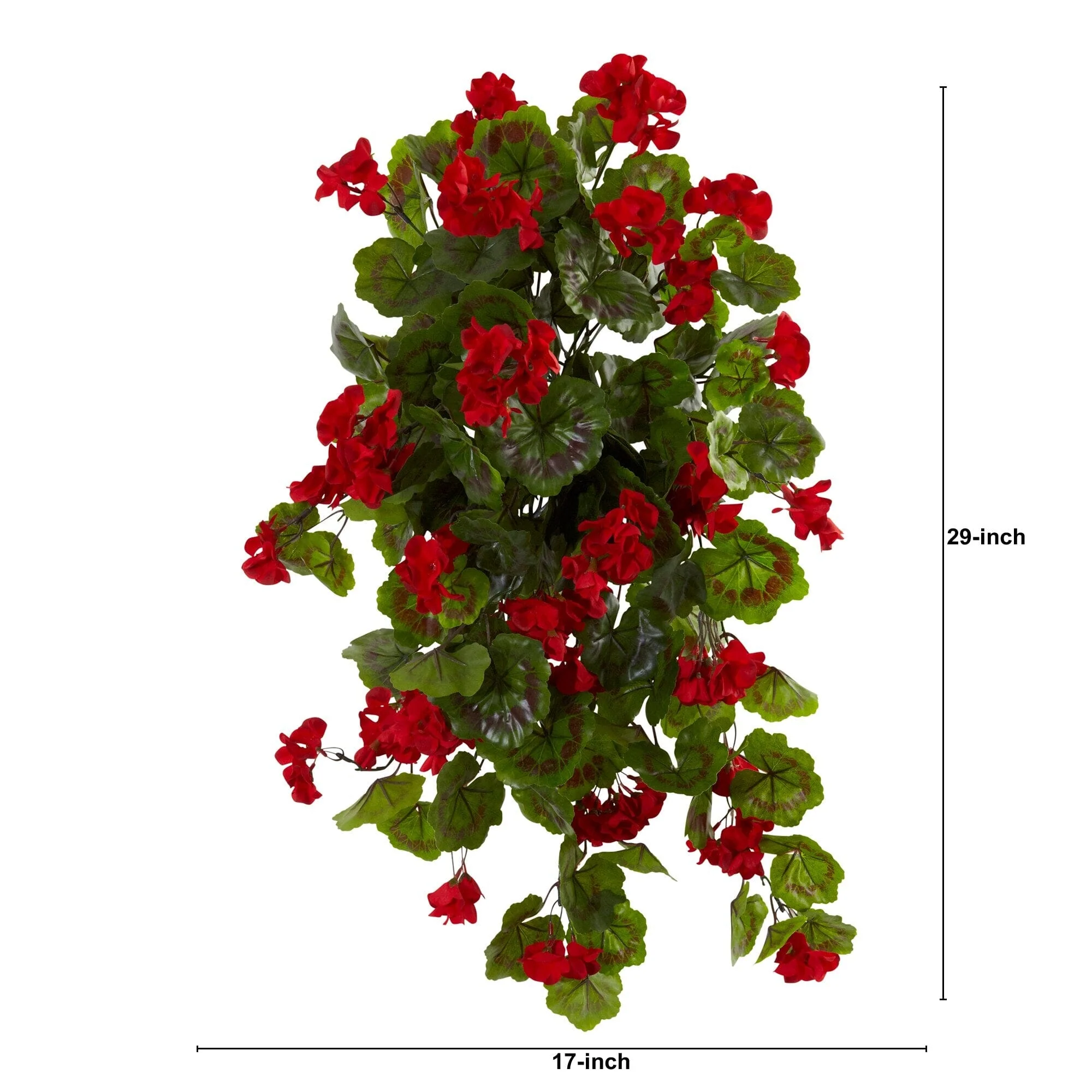 29” UV Resistant Geranium Artificial Hanging Plant (Indoor/Outdoor) - Set of 2 - Image 2