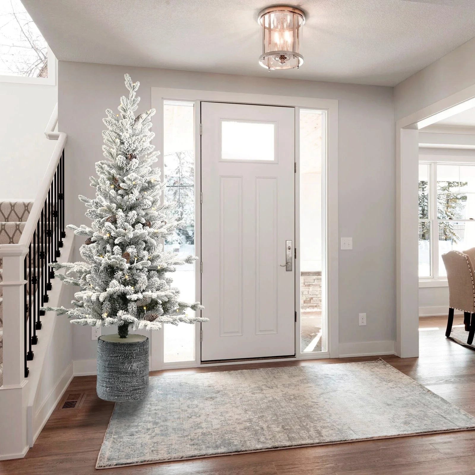 2FT Flocked Christmas Tree with Pot Base - Image 5