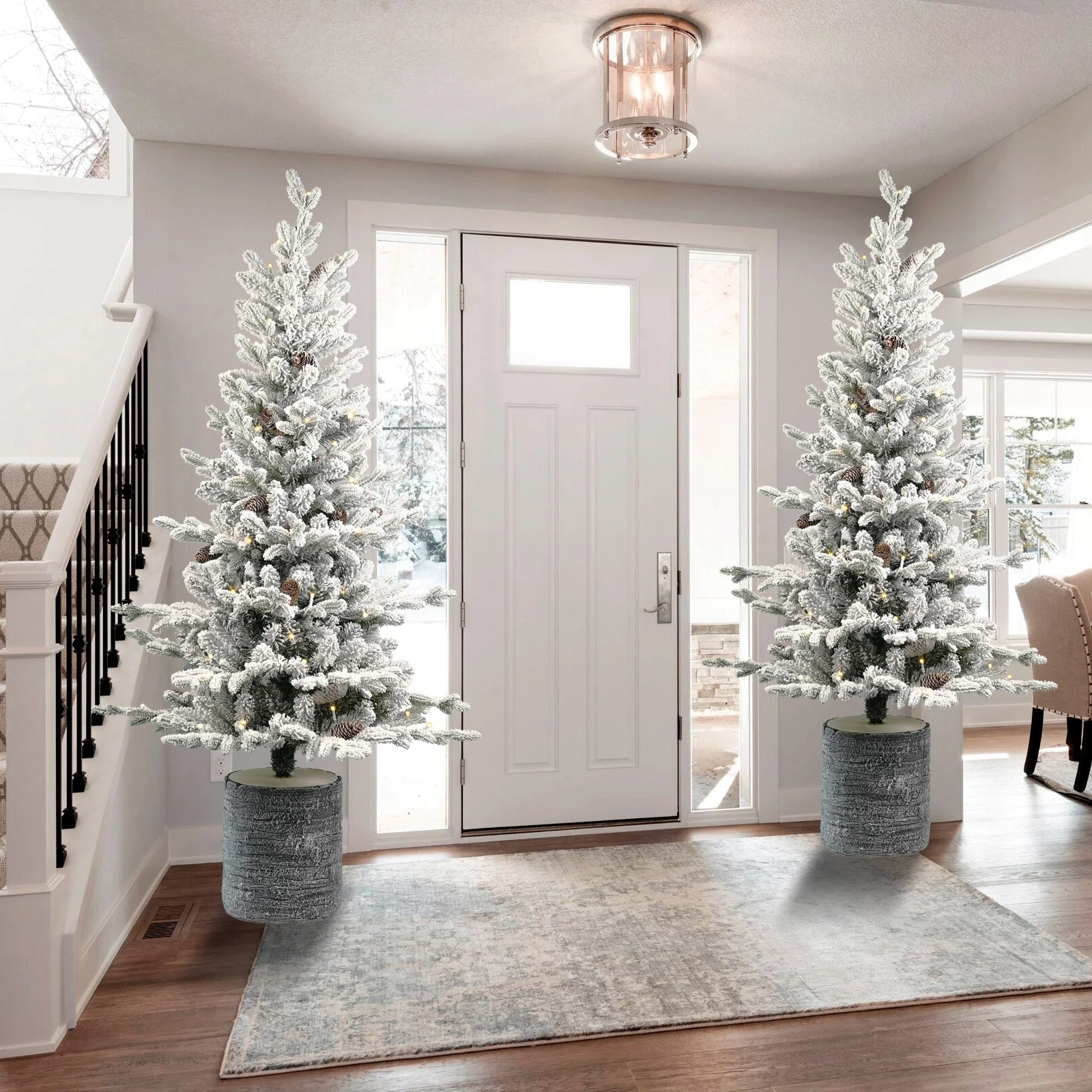 2FT Flocked Christmas Tree with Pot Base - Image 6