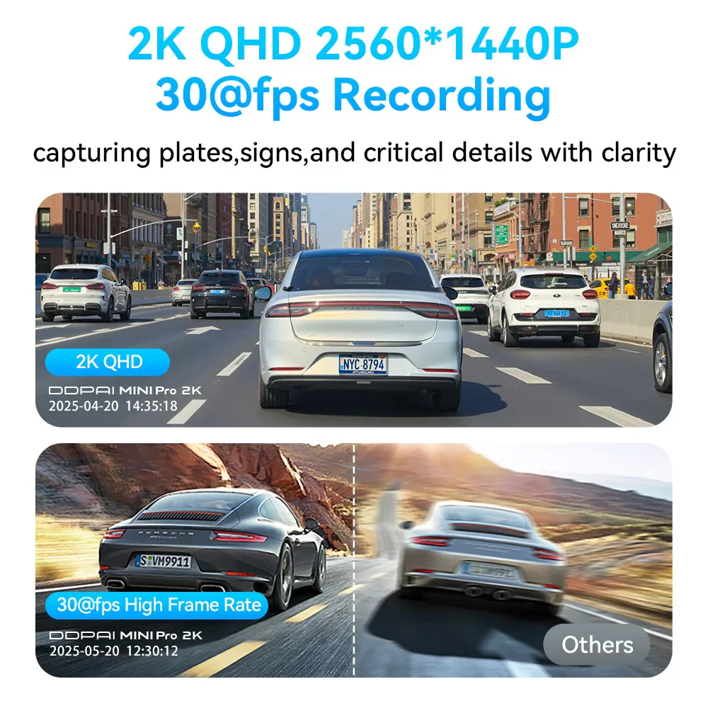 2K Dash Cam WiFi Night Vision 24H Parking Monitor Voice Control Car DVR - Image 4