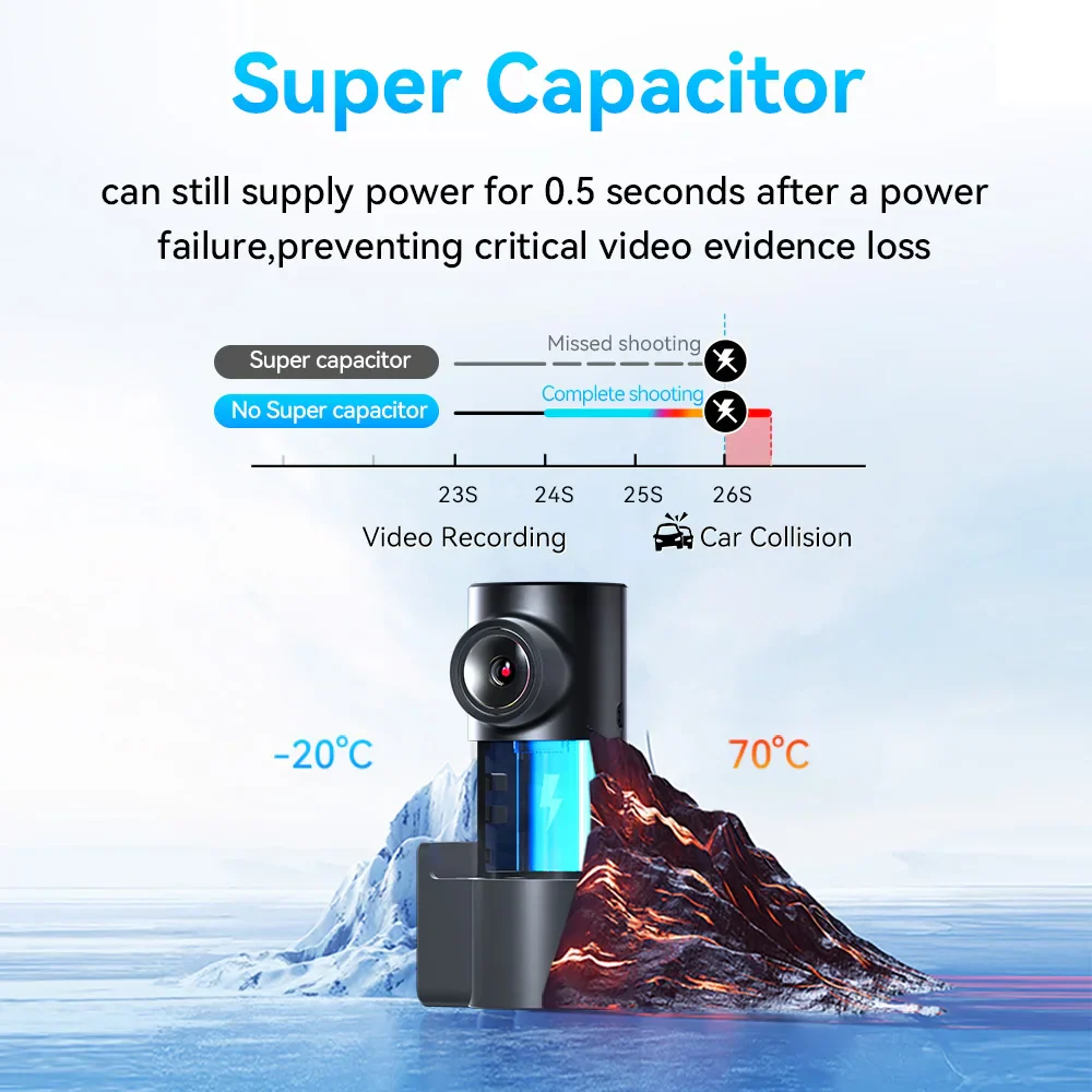 2K Dash Cam WiFi Night Vision 24H Parking Monitor Voice Control Car DVR - Image 6