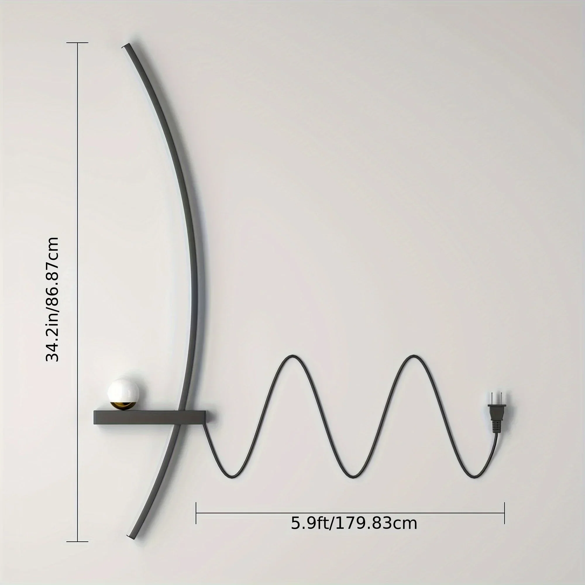 2pcs Modern Adjustable LED Wall Sconce 31.5" Arched Bedside Lamp 3000K Warm Glow - Image 2