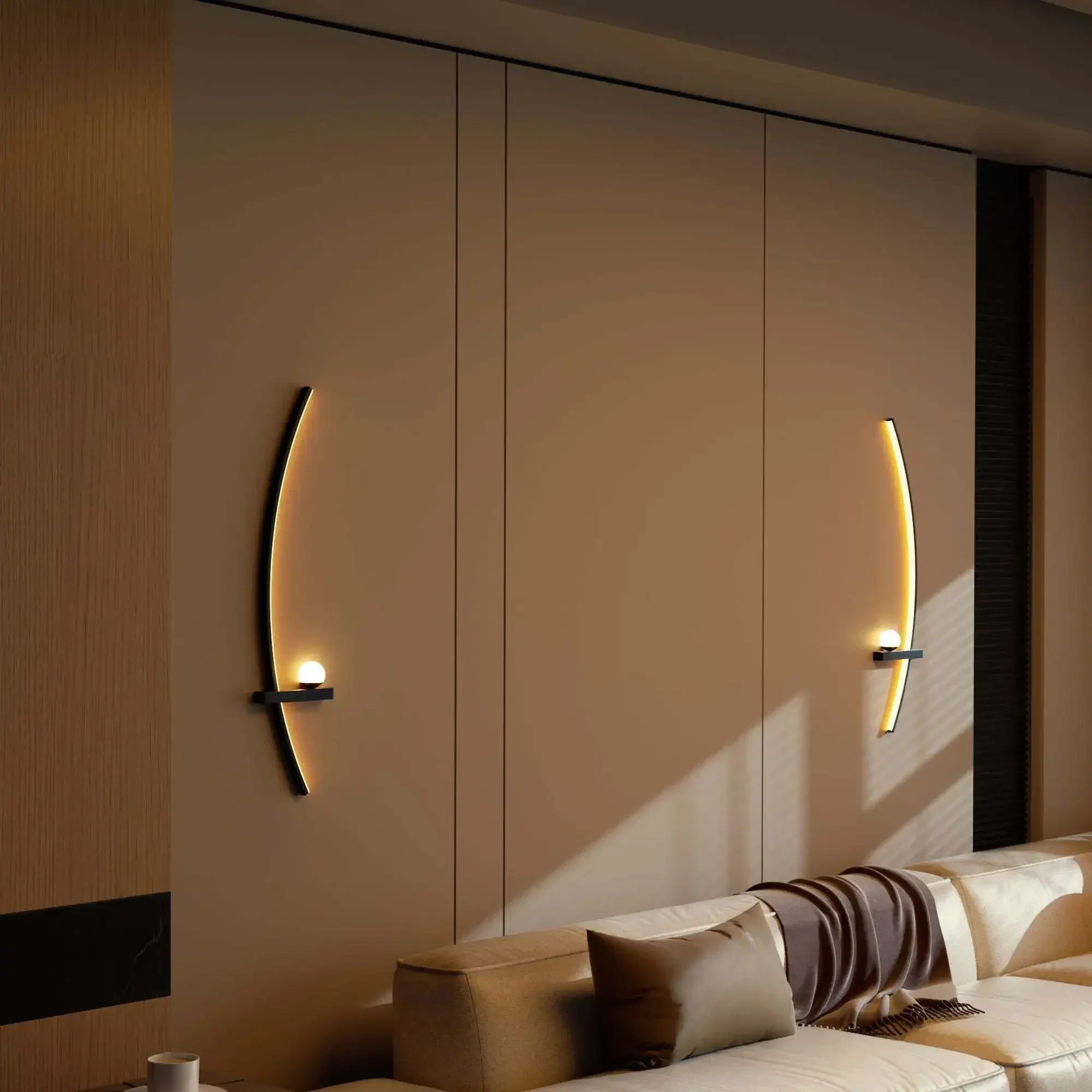 2pcs Modern Adjustable LED Wall Sconce 31.5" Arched Bedside Lamp 3000K Warm Glow - Image 4