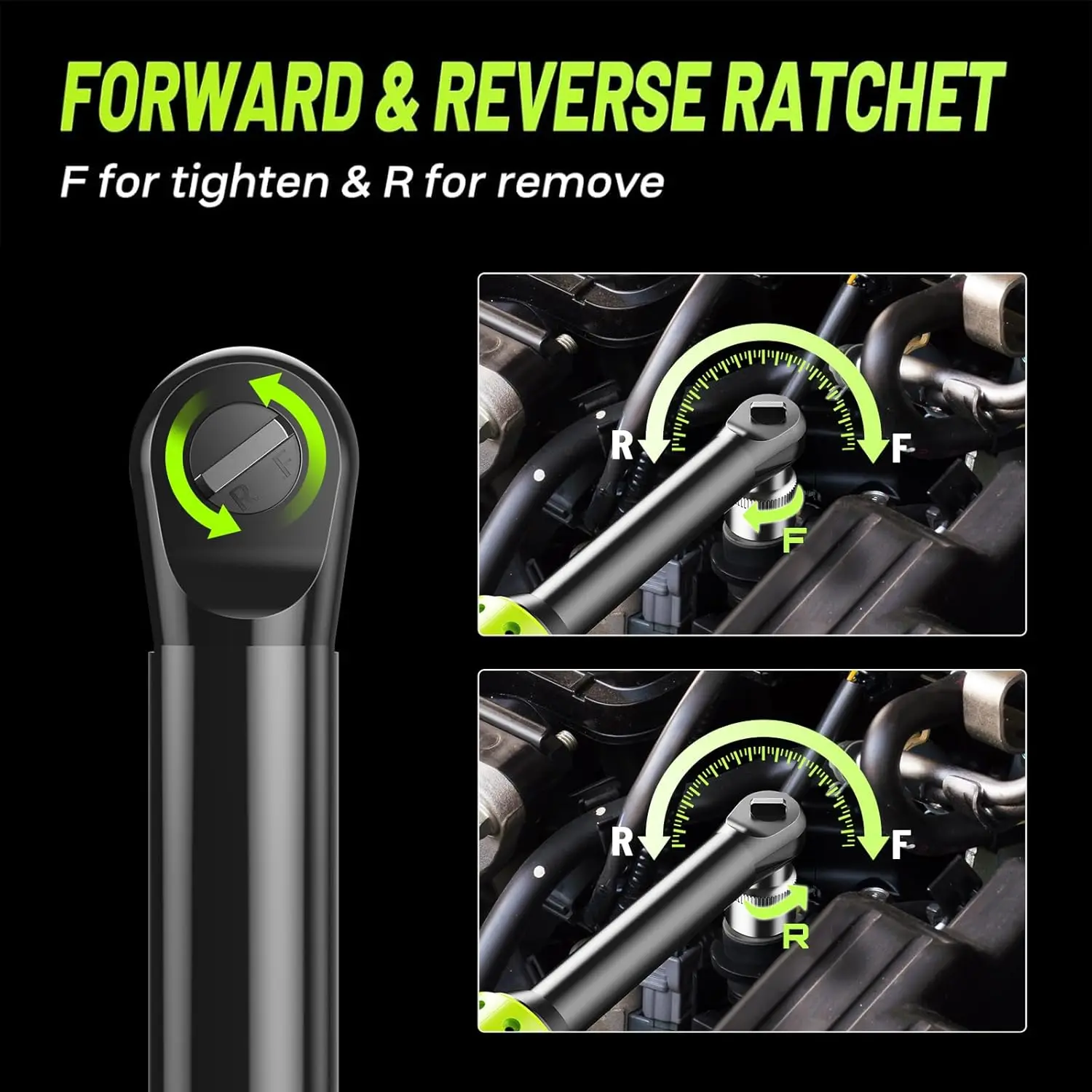 3/8 Inch Cordless Electric Ratchet Wrench Variable Speed 400RPM Extended - Image 3
