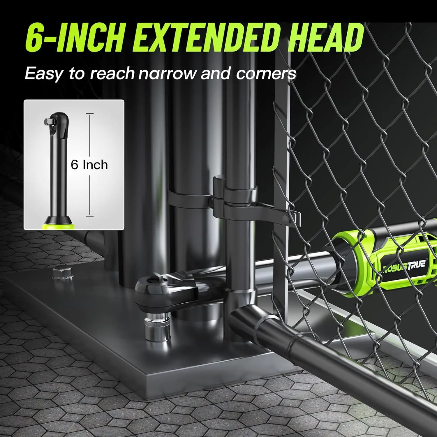 3/8 Inch Cordless Electric Ratchet Wrench Variable Speed 400RPM Extended - Image 4