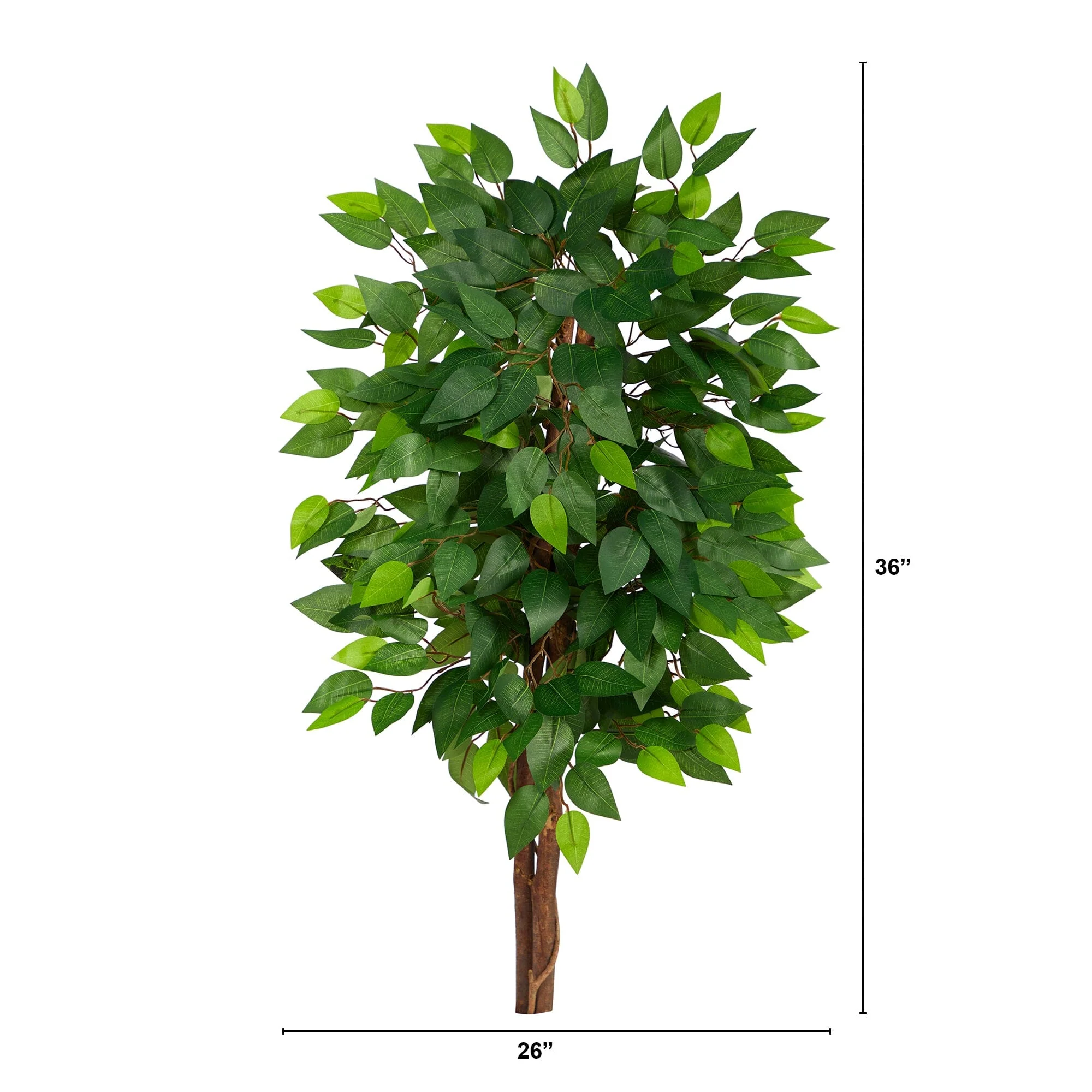 3’ Artificial Double Trunk Ficus Tree (No Pot) - Image 3