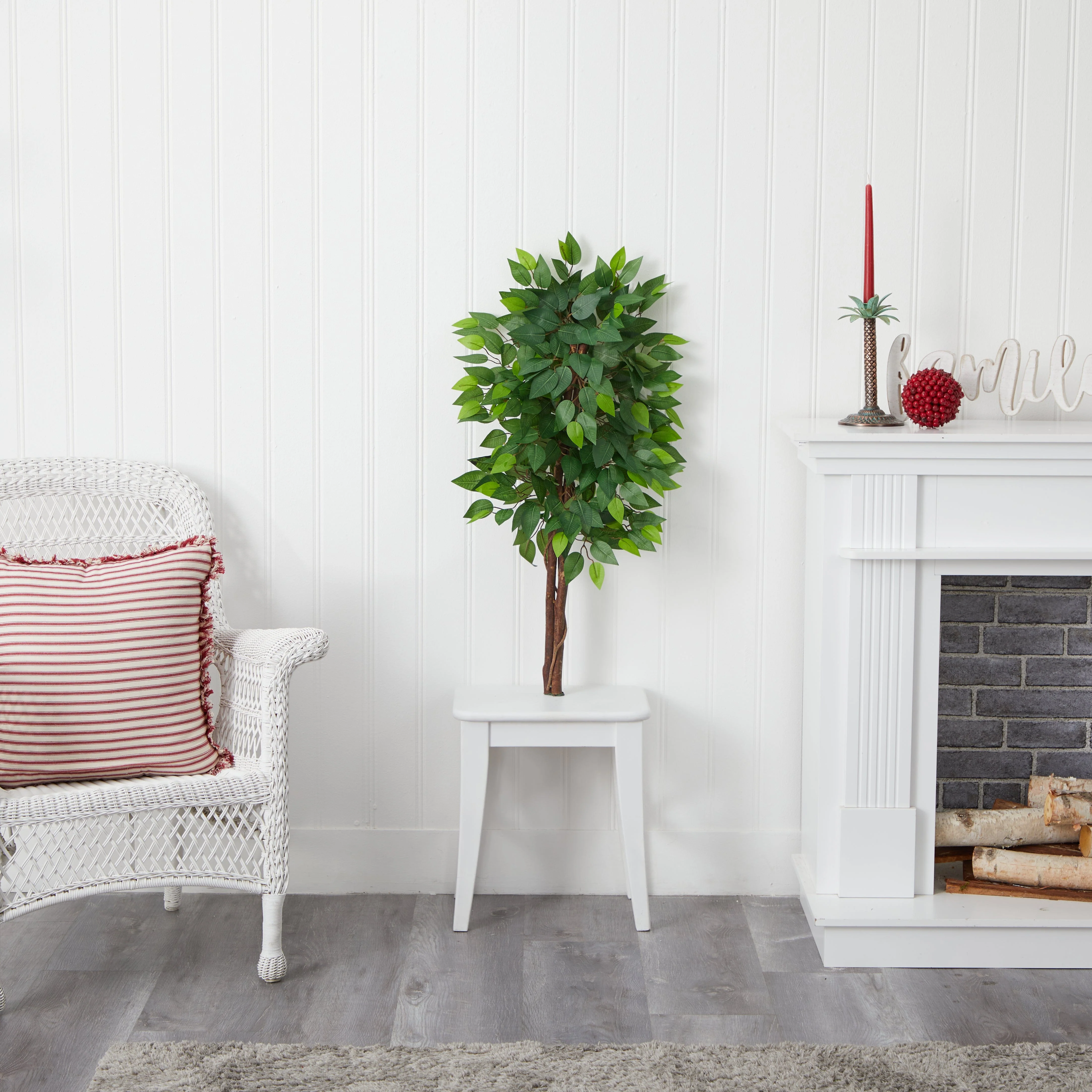 3’ Artificial Double Trunk Ficus Tree (No Pot) - Image 4