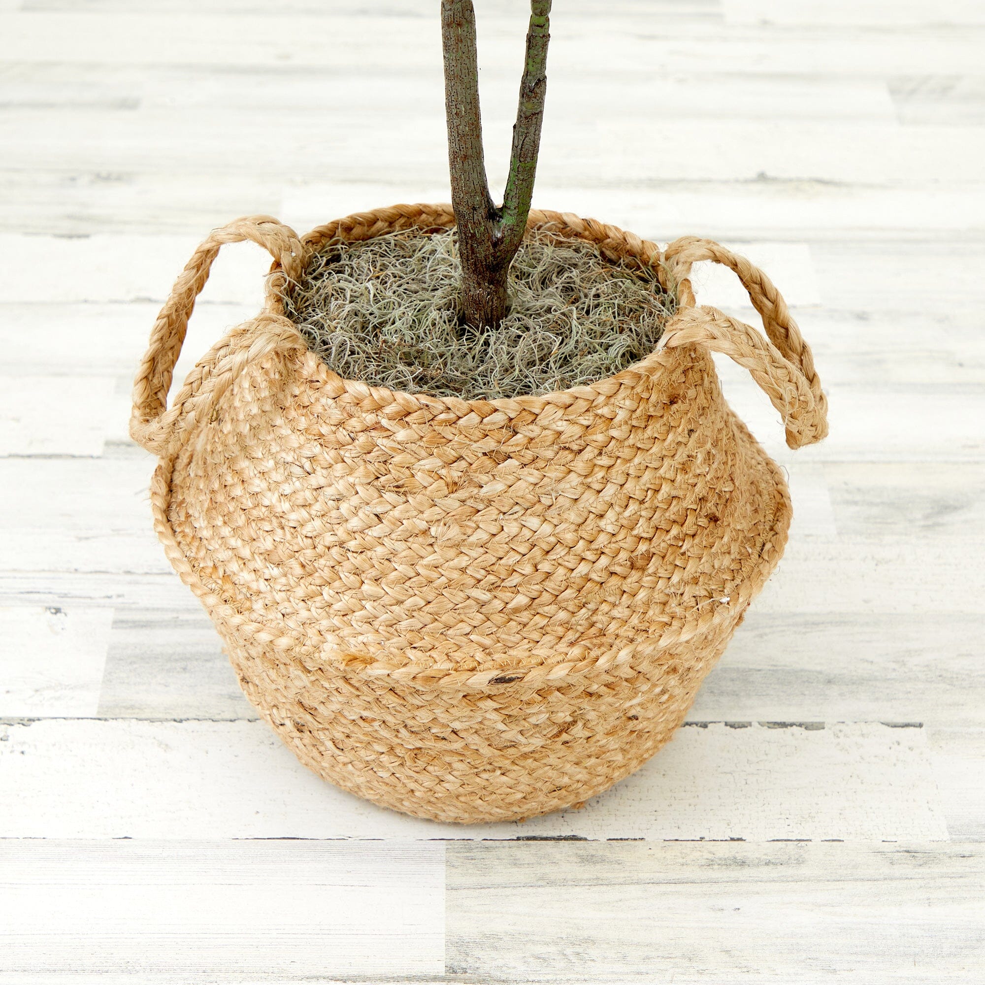 3' Artificial Fiddle Leaf Fig Tree with Handmade Cotton & Jute Woven Basket DIY Kit - Image 15