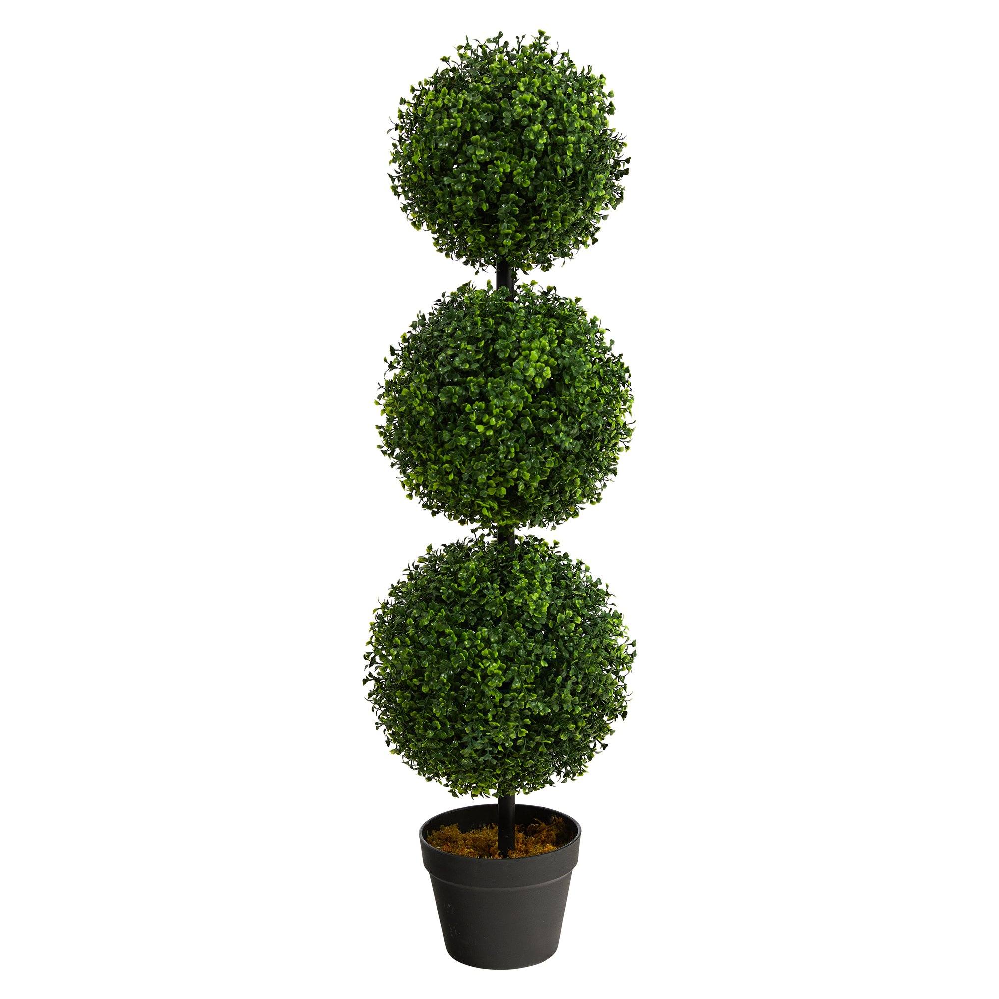 3’ Boxwood Triple Ball Topiary Artificial Tree (Indoor/Outdoor) - Image 7