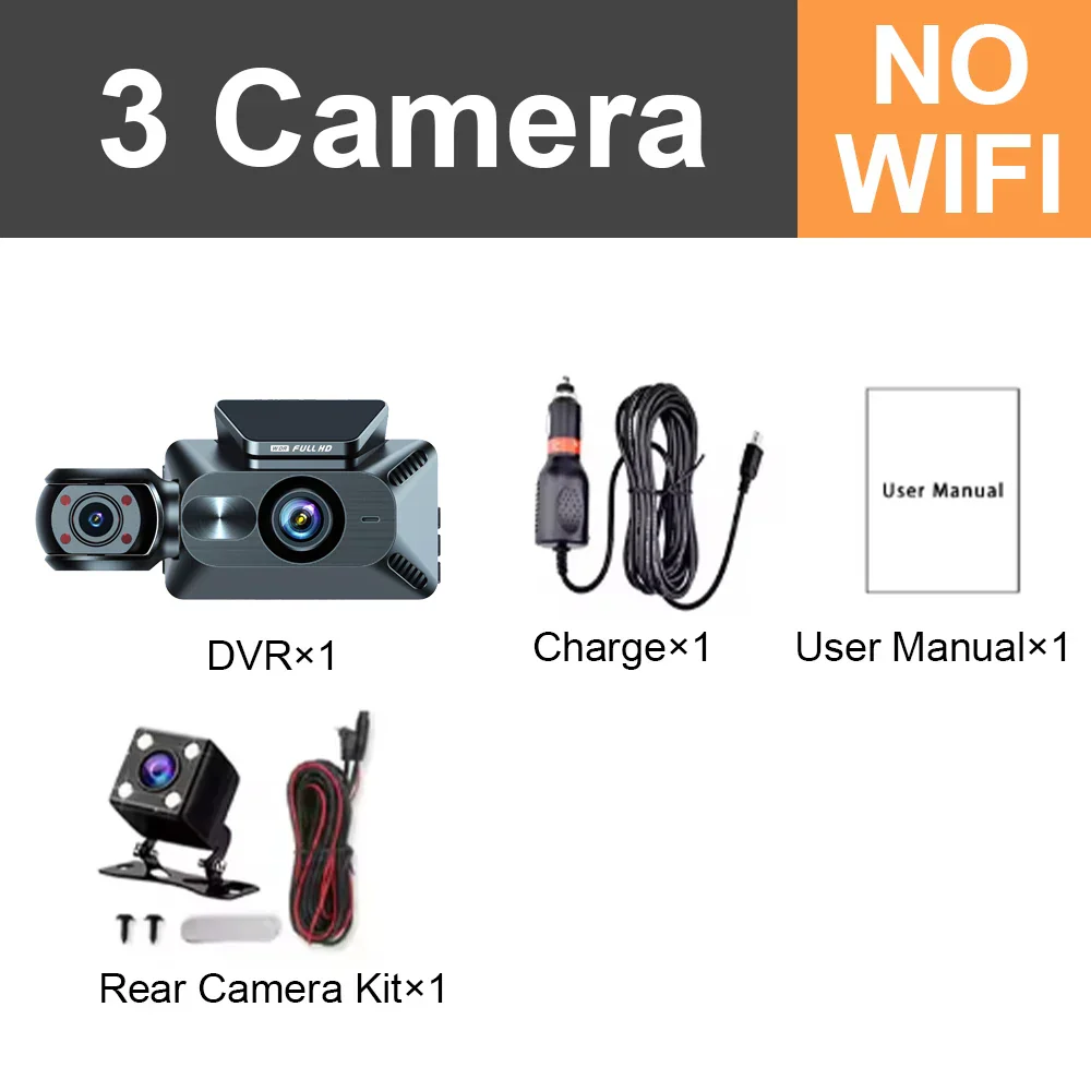 3 Channel 1080P Dash Cam with WiFi Night Vision Car DVR - Image 7