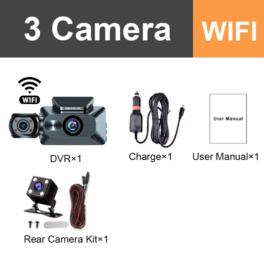 3 Channel 1080P Dash Cam with WiFi Night Vision Car DVR - Image 8