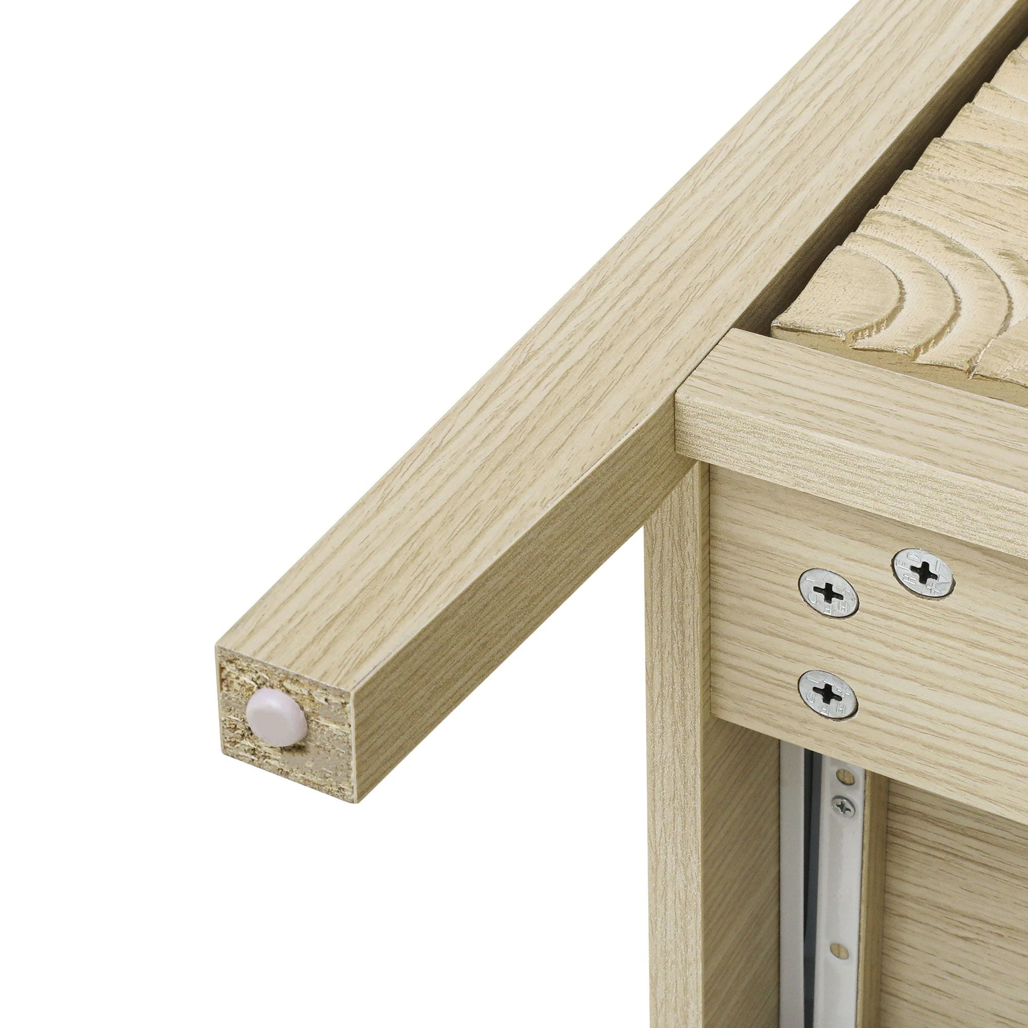 3 Drawer Cabinet, American Furniture, Suitable For Bedroom, Living Room, Study - Natural - Image 2