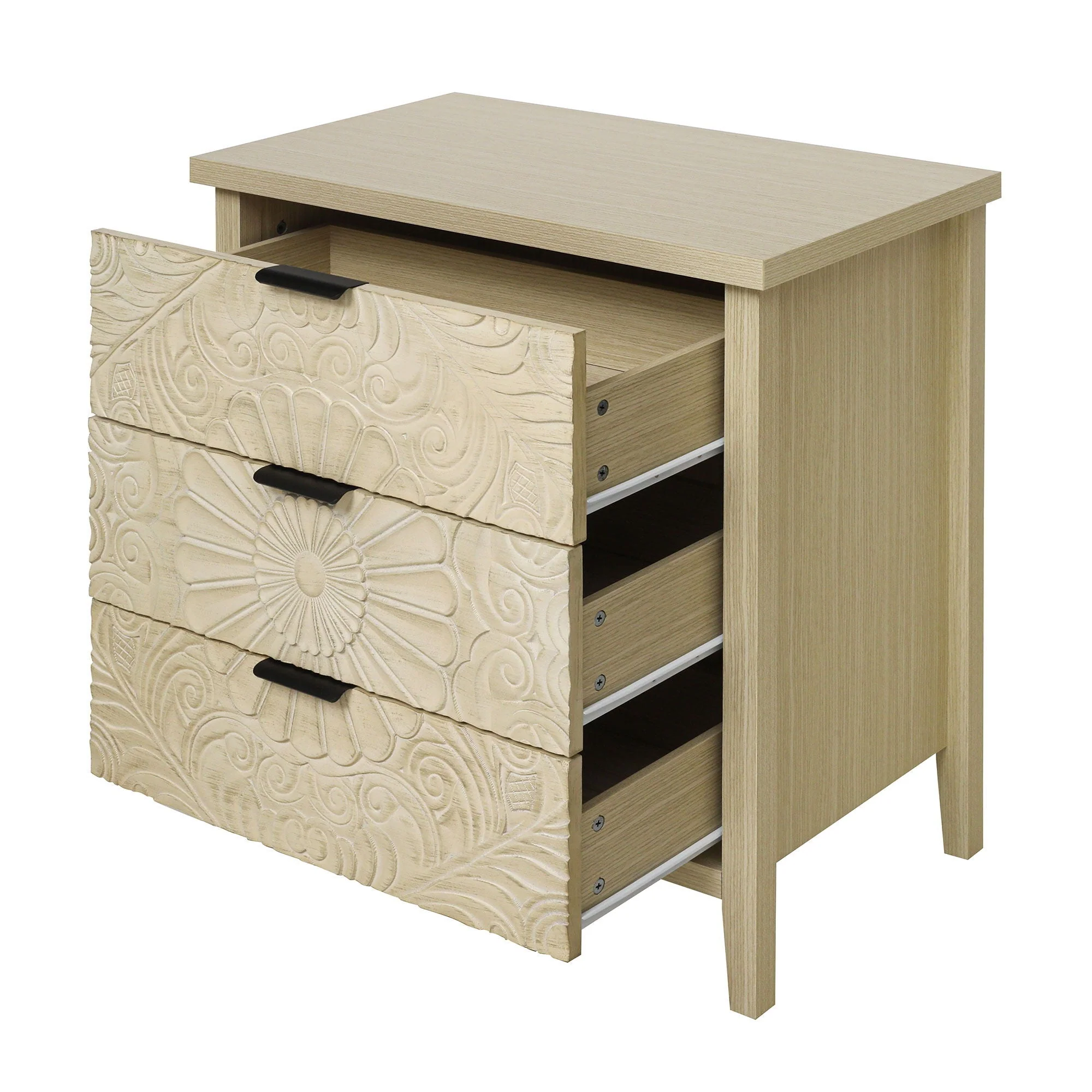 3 Drawer Cabinet, American Furniture, Suitable For Bedroom, Living Room, Study - Natural - Image 6