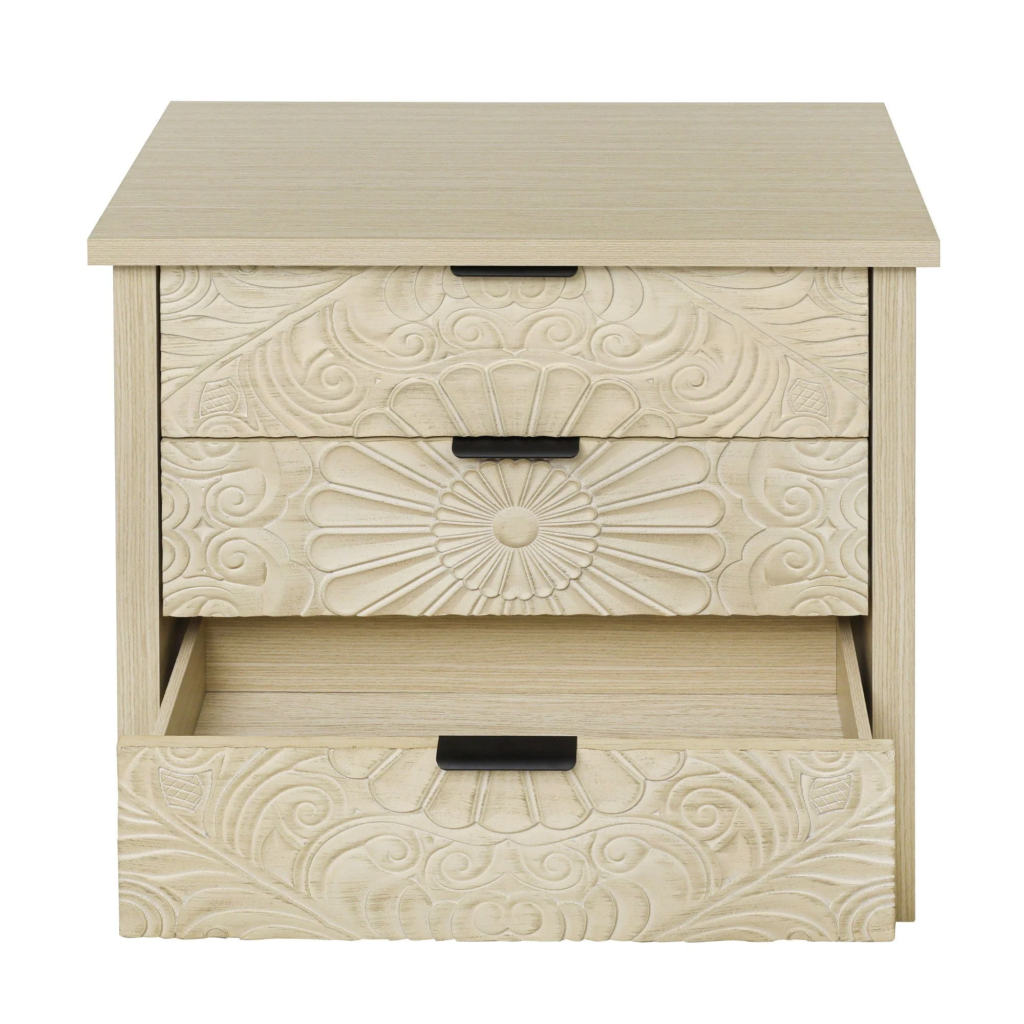 3 Drawer Cabinet, American Furniture, Suitable For Bedroom, Living Room, Study - Natural - Image 9