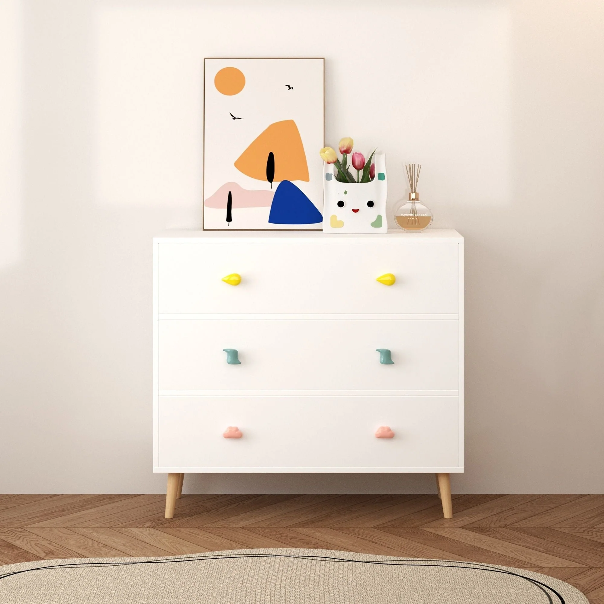 3 Drawer Dresser, Storage Cabinet With Anti Tip Safety - Image 3