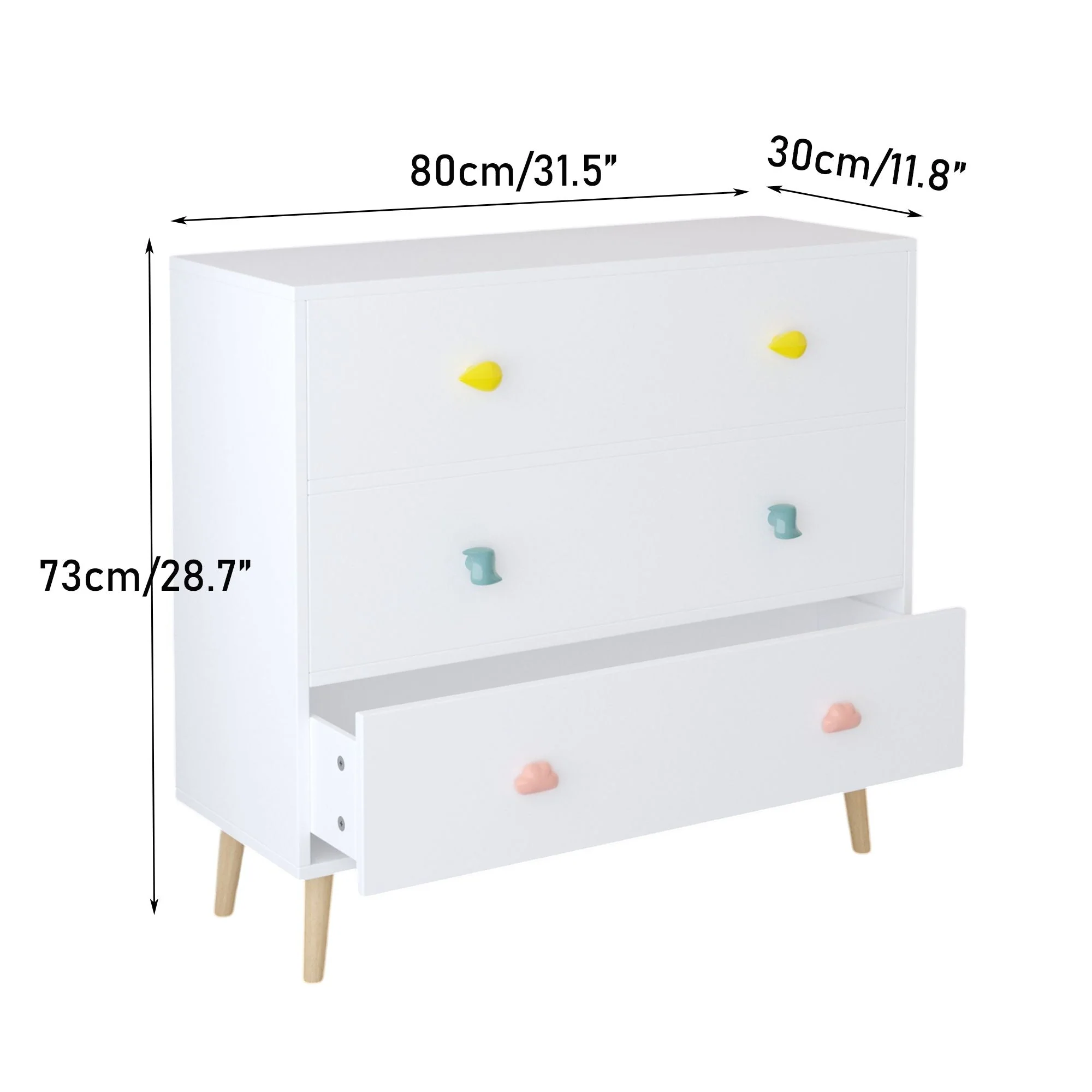 3 Drawer Dresser, Storage Cabinet With Anti Tip Safety - Image 4