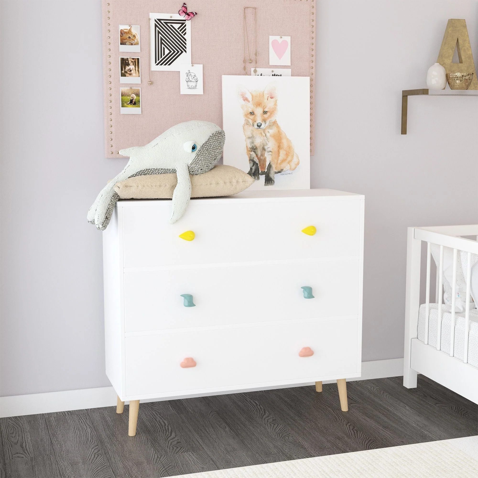 3 Drawer Dresser, Storage Cabinet With Anti Tip Safety - Image 5