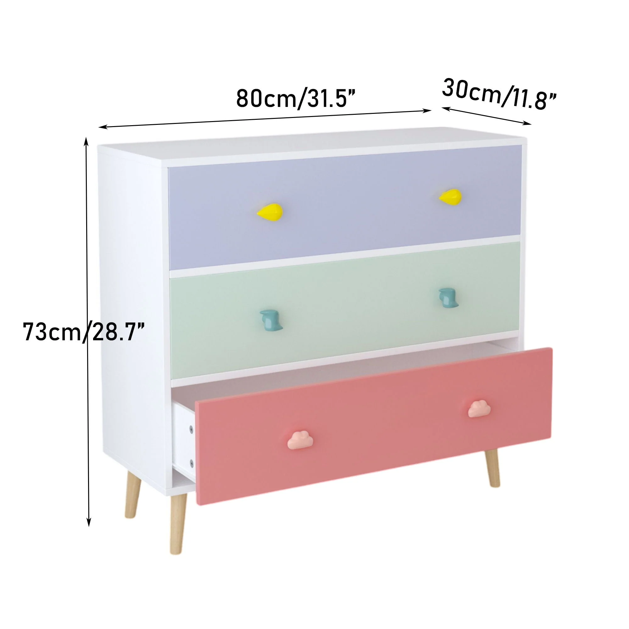3 Drawer Dresser, Storage Cabinet With Anti Tip Safety - Image 6