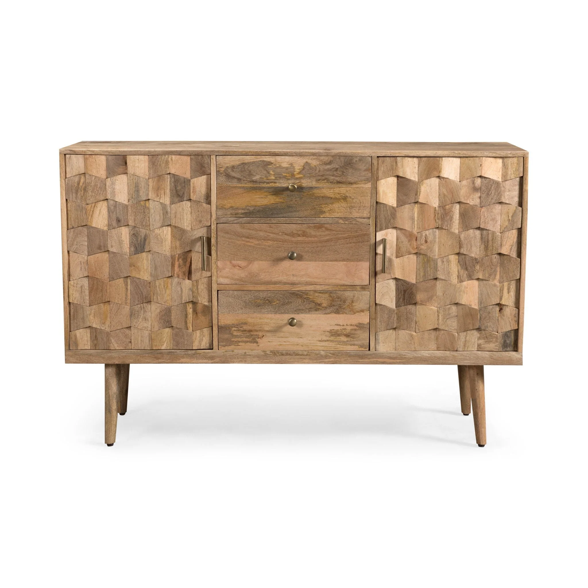 3 Drawer Sideboard With 2 Doors (KD Legs) - Natural - Image 2