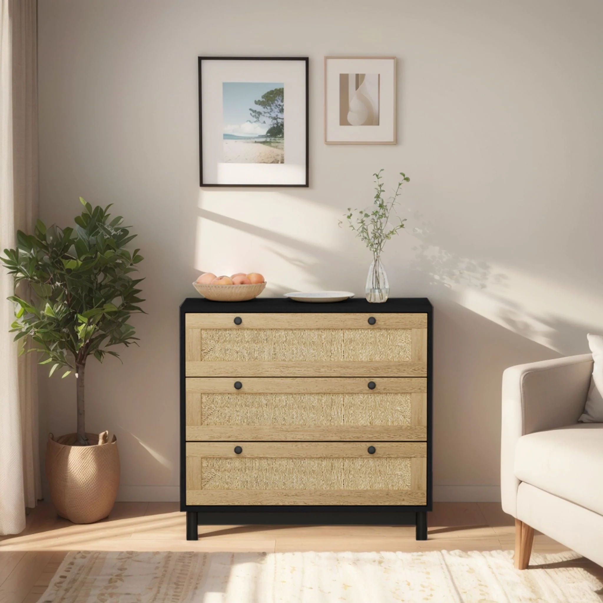 3 Drawer Storage Cabinet For Living Room - Image 9