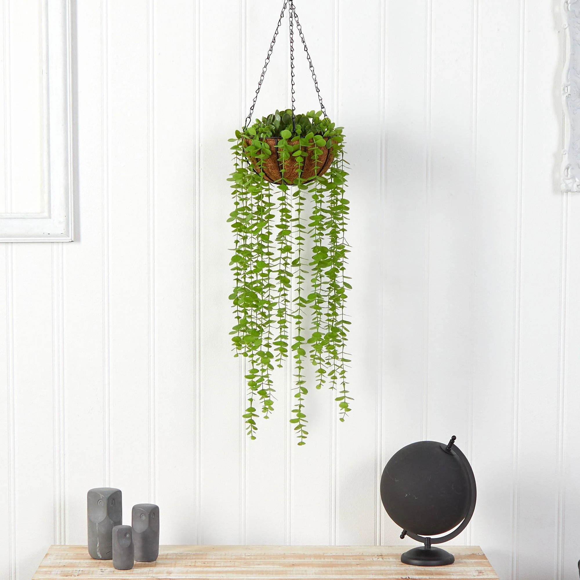 3’ Eucalyptus Artificial Plant in Hanging Basket - Image 3