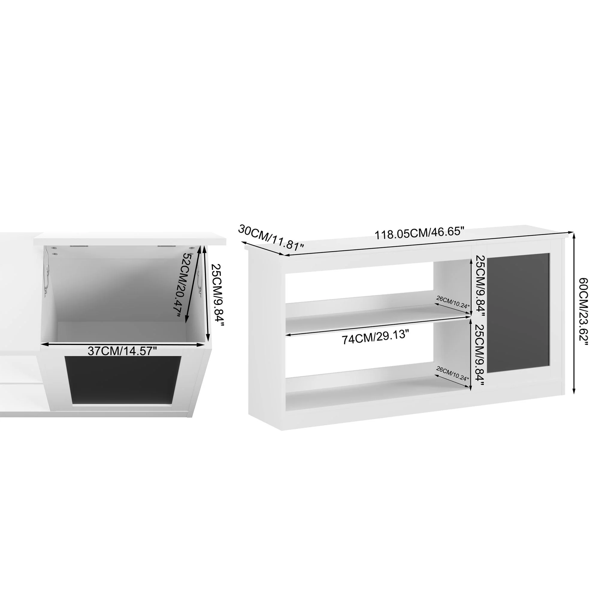 3 In 1 Bookshelf And Toy Storage Cabinet With Chalkboard, Organizer For Playroom Featuring And Spacious Storage - White - Image 3